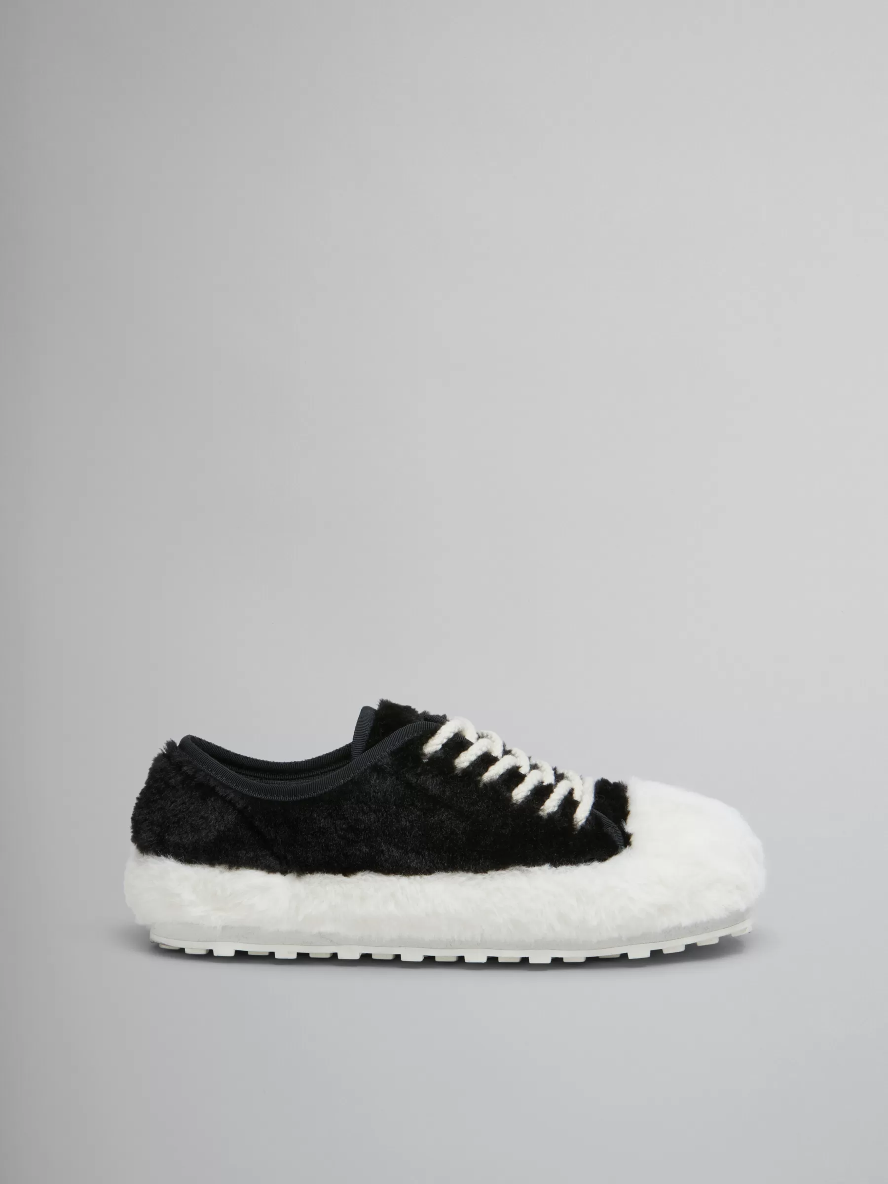 Marni Black Teddy Tennis Sneaker LILY WHITE/BLACK Sale