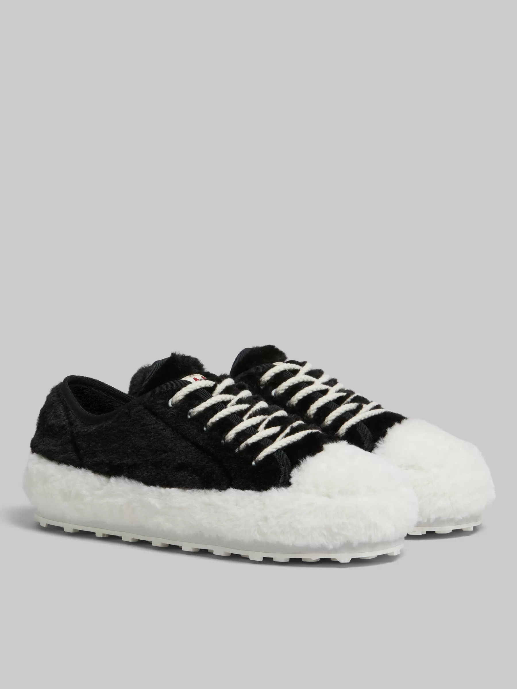 Marni Black Teddy Tennis Sneaker LILY WHITE/BLACK Discount