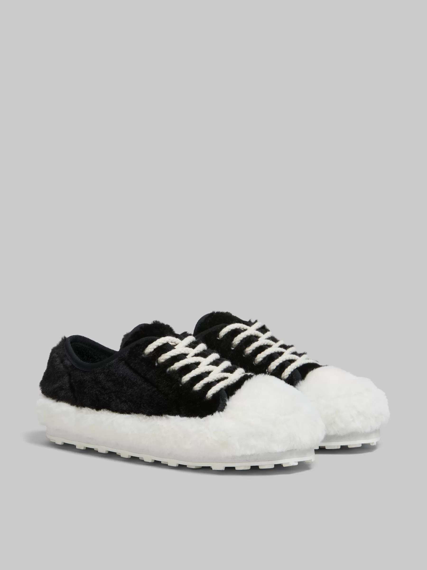 Marni Black Teddy Tennis Sneaker LILY WHITE/BLACK Sale