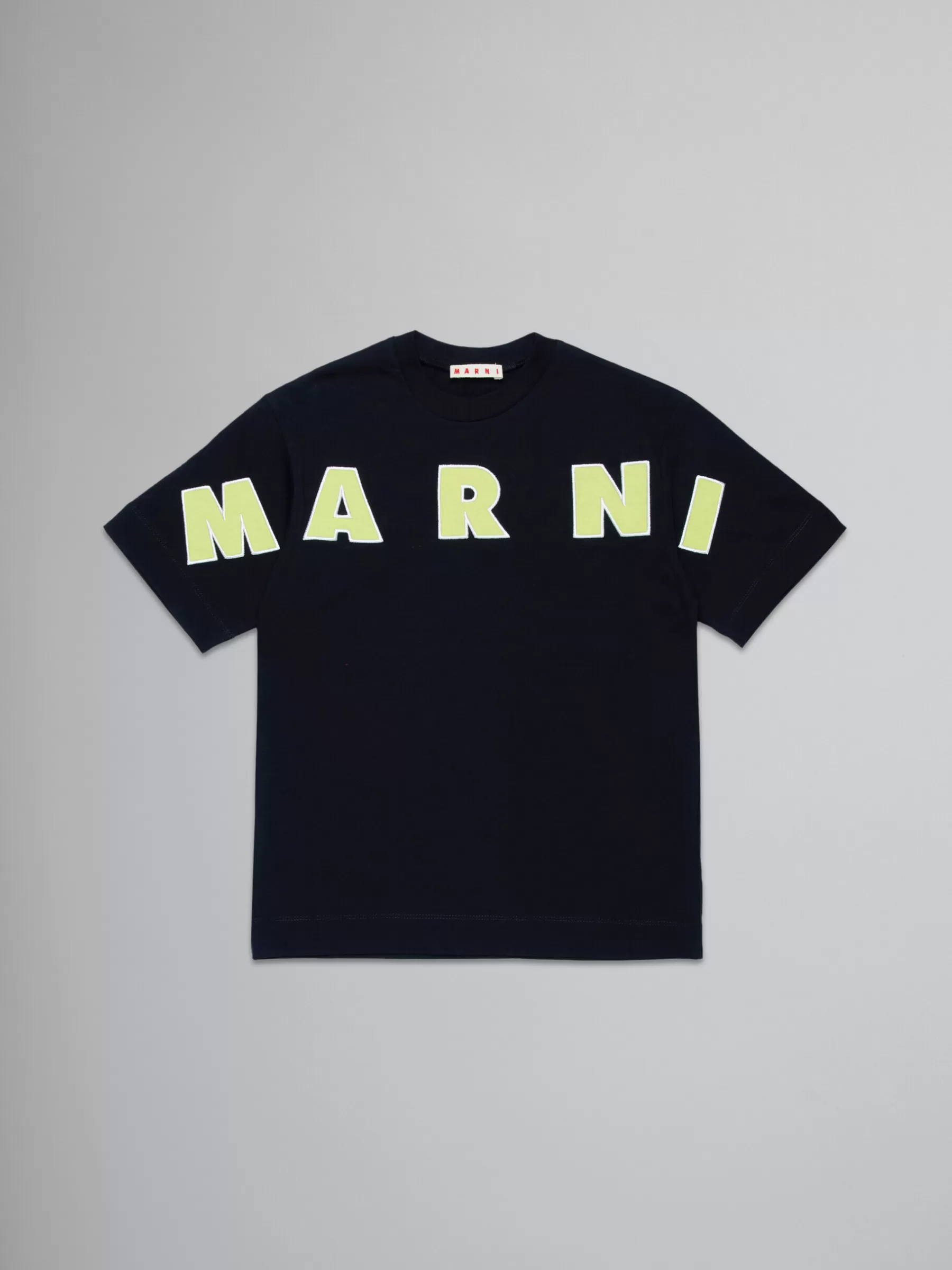 Marni T-shirt With Embroidered Logo BLACK Cheap