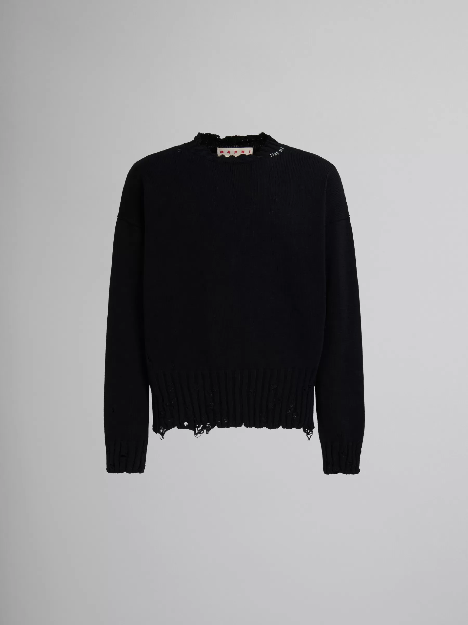 Marni Twisted Crewneck Sweater BLACK Best Sale