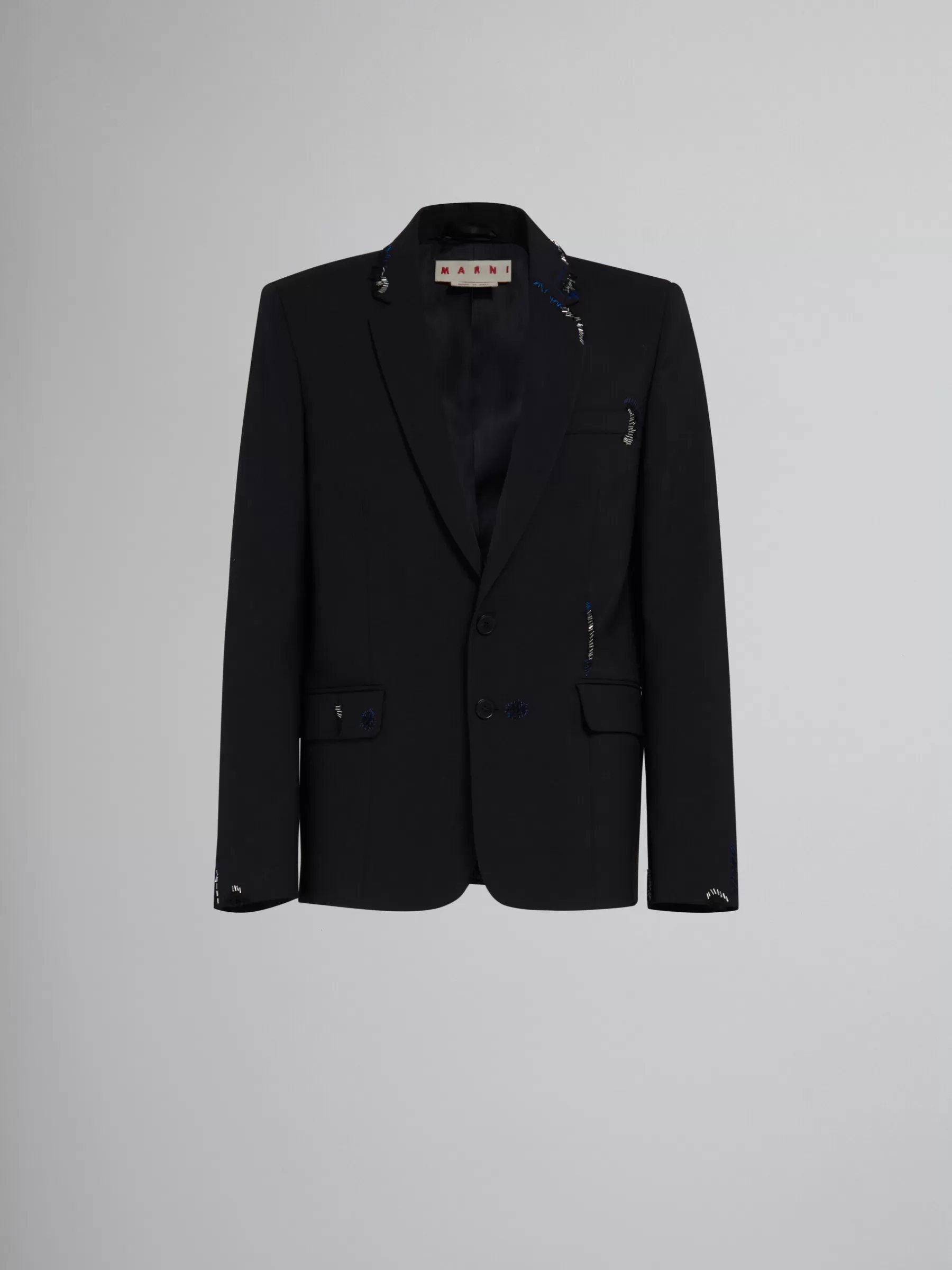 Marni Wool Jacket With Bead Mending BLACK Best