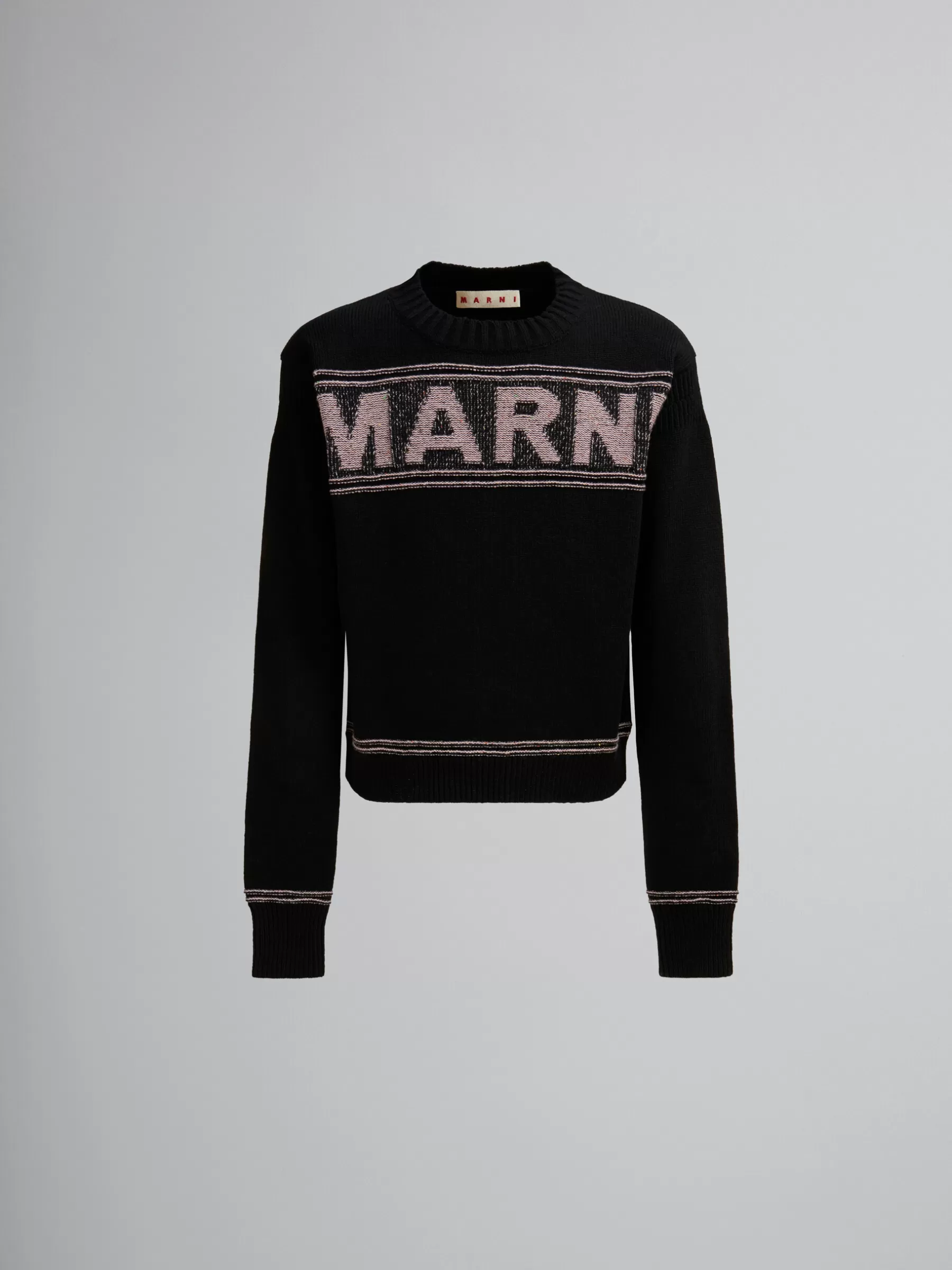 Marni Wool Jumper With Maxi Intarsia BLACK Cheap