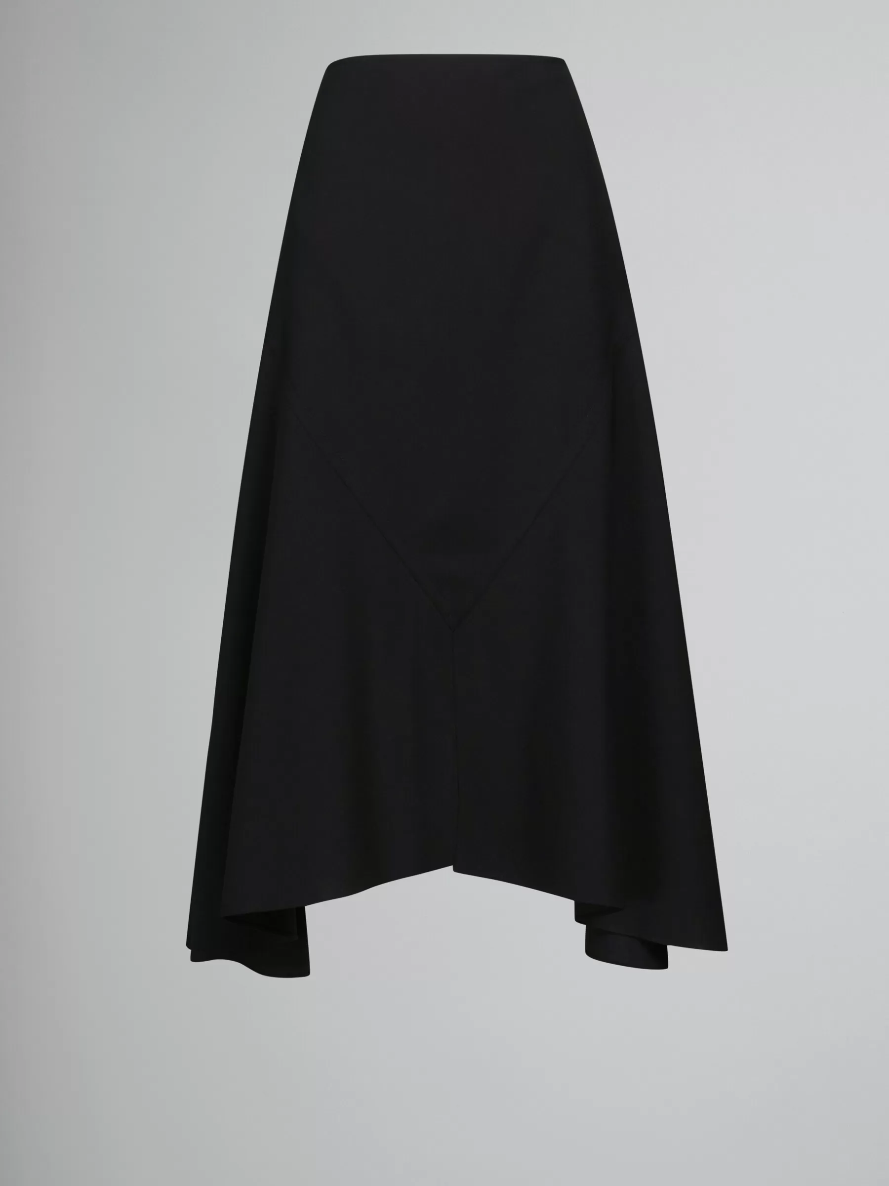 Marni Wool Skirt With Asymmetric Hem BLACK Best Sale