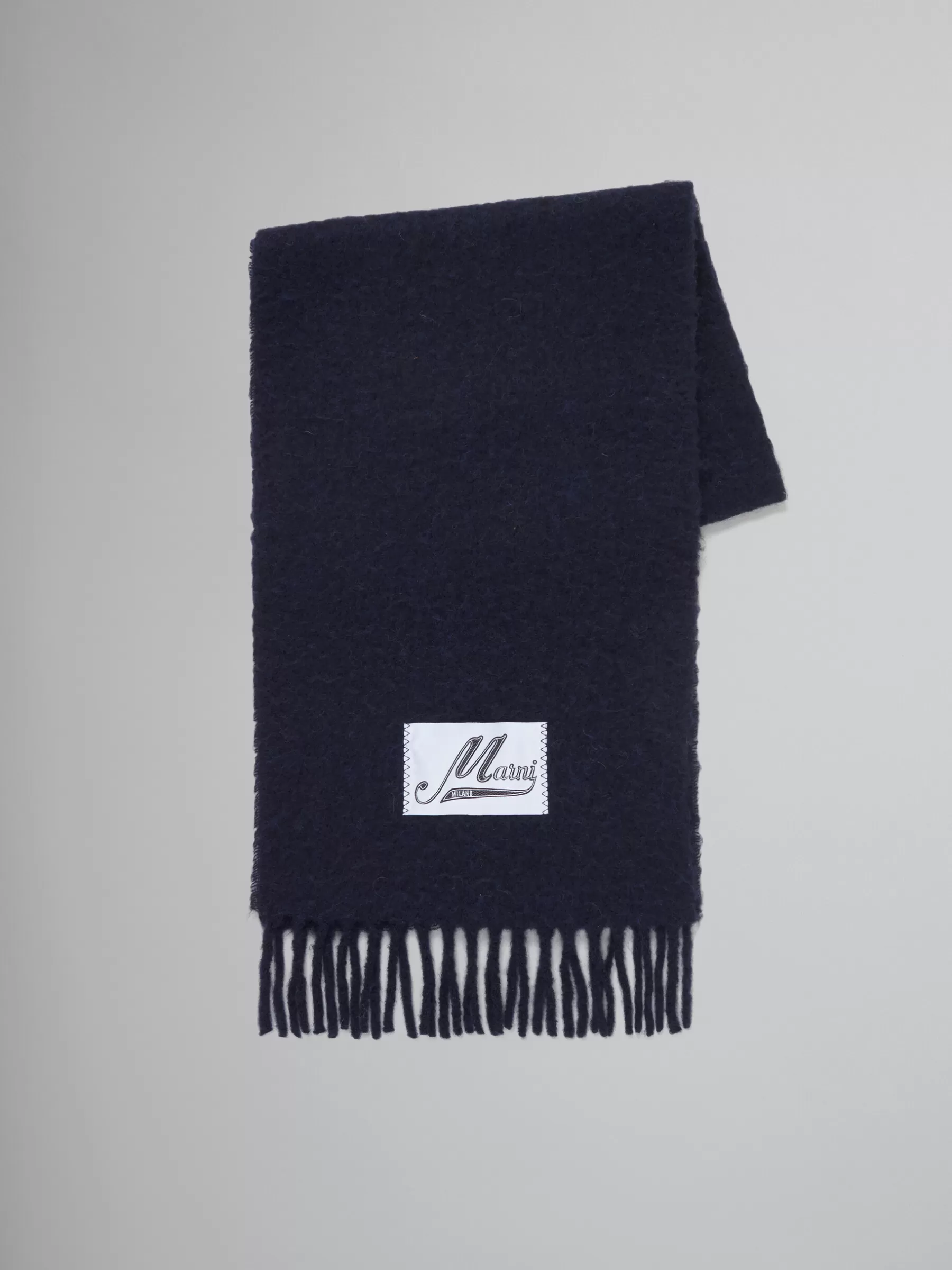 Marni Blue Alpaca Scarf BLUBLACK Flash Sale