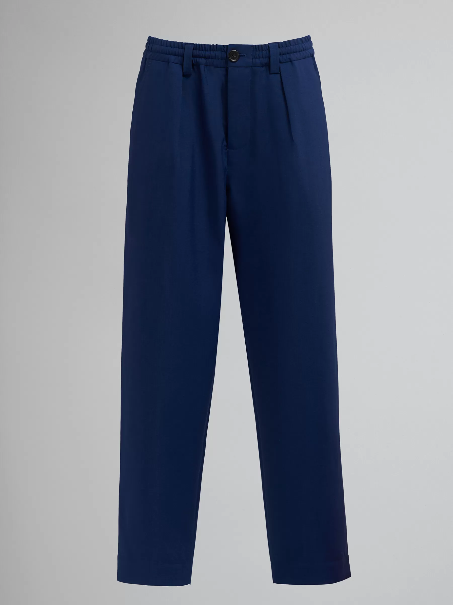 Marni Blue Black Tropical Wool Cropped Trousers BLUBLACK Outlet