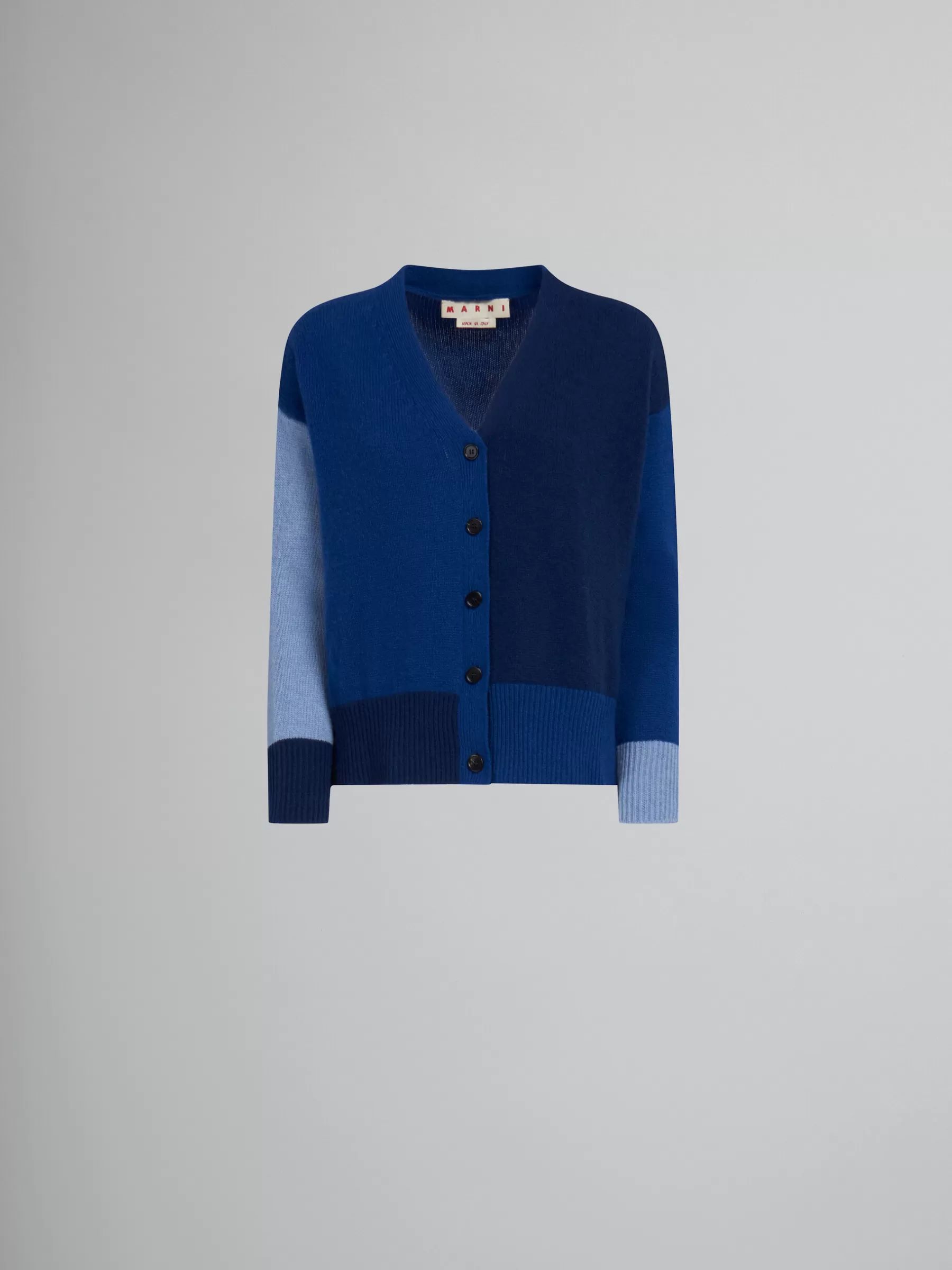 Marni Blue Colour-block Cashmere Cardigan OCEAN Best Sale