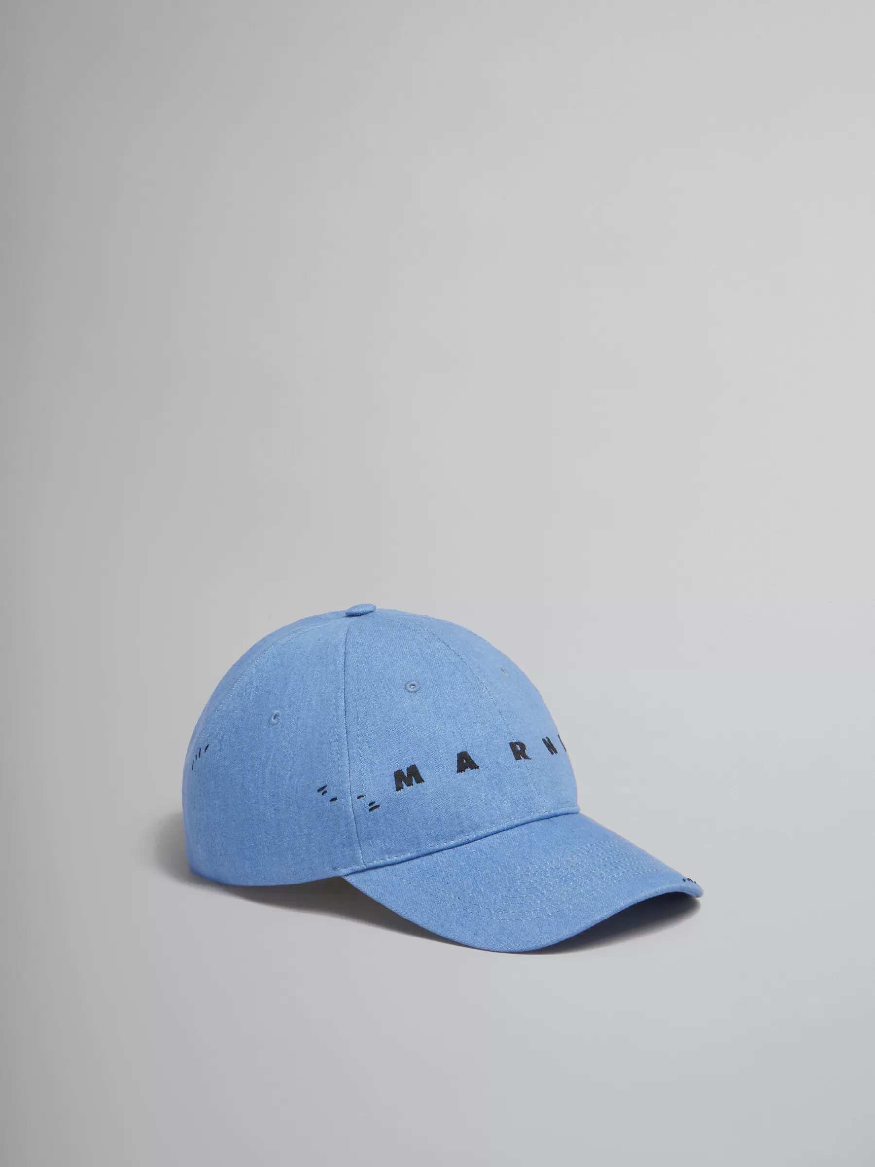 Marni Blue Denim Cap With Mending AZURE Discount