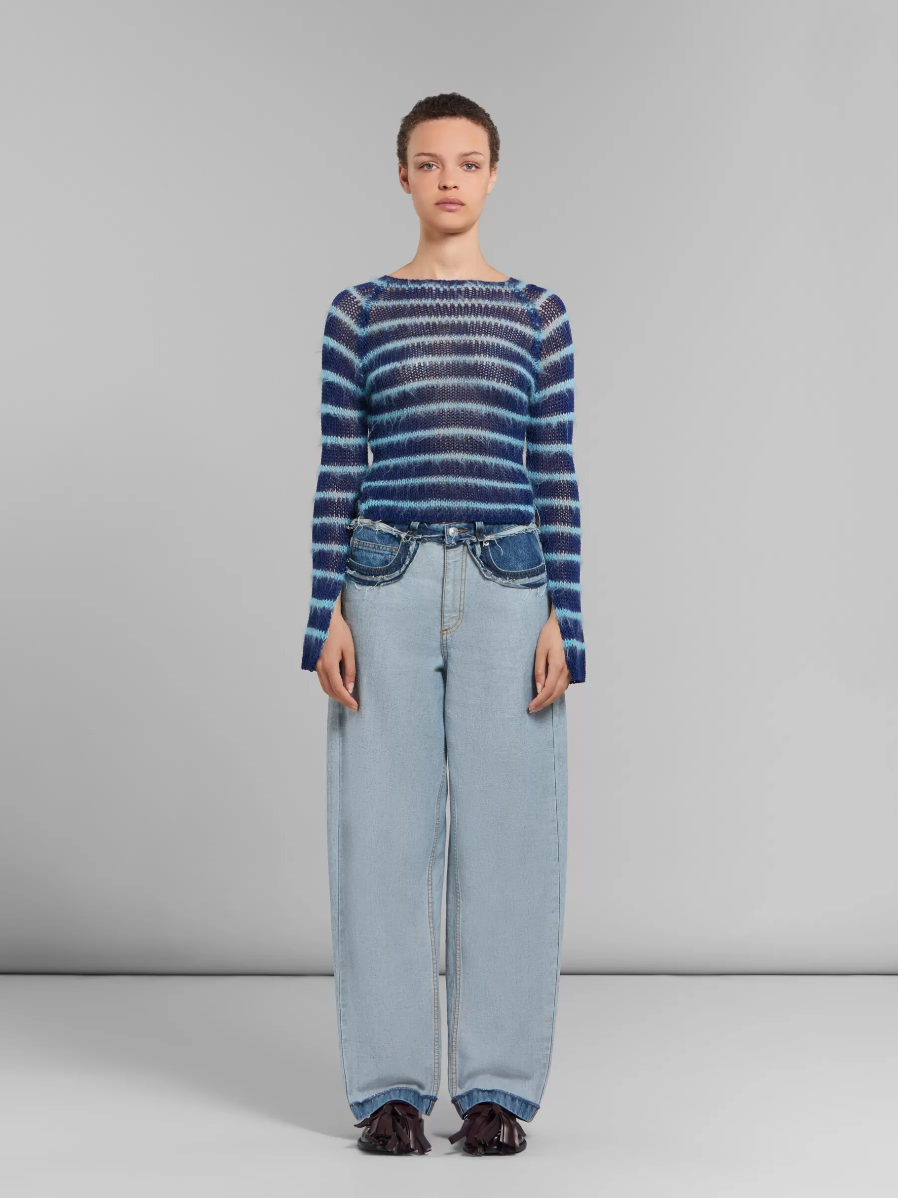 Marni Blue Inside-out Denim Carrot-fit Jeans AZURE Best Sale