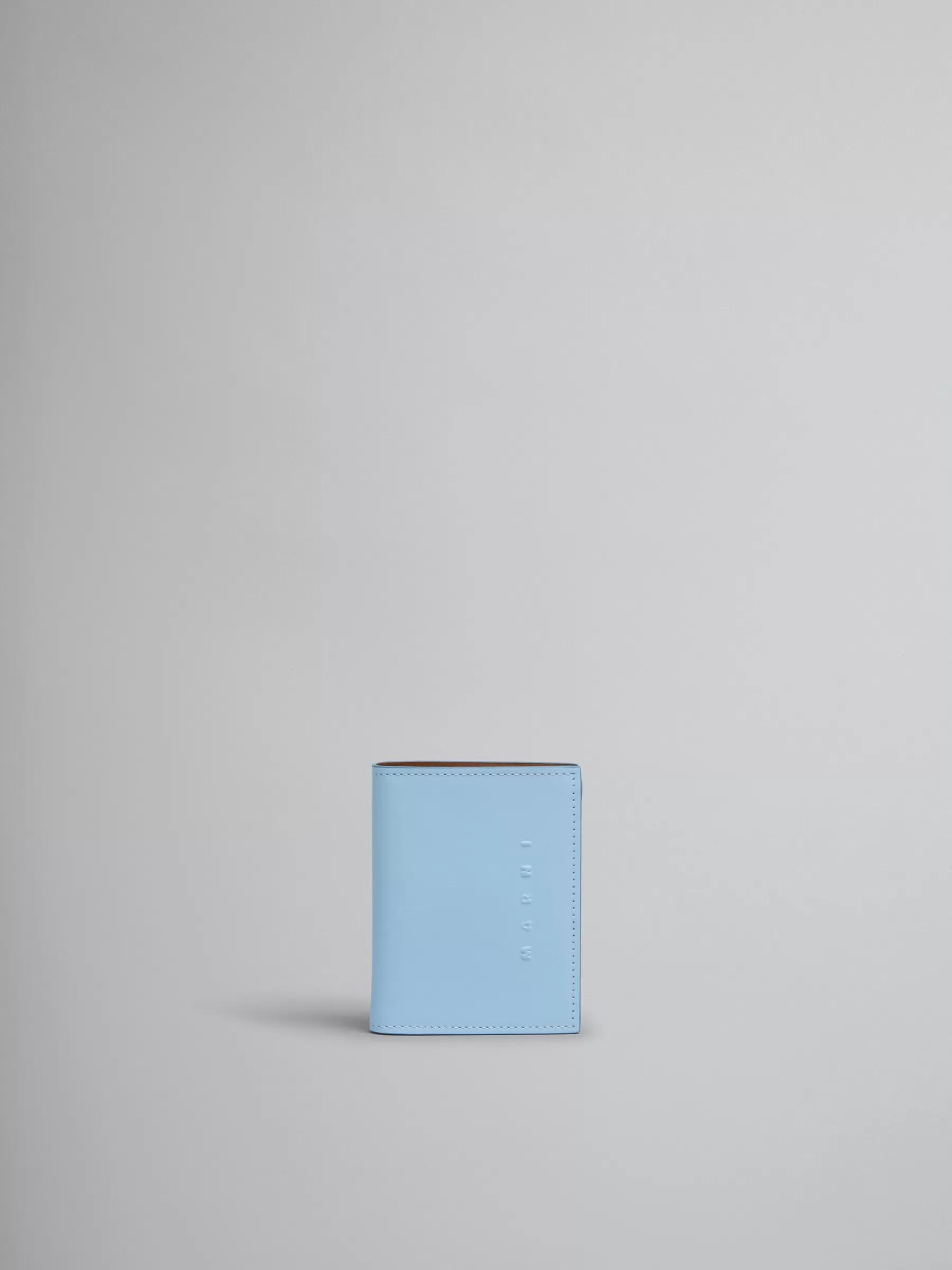 Marni Blue Leather Bifold Wallet With Raised Logo LIGHTBLUE New