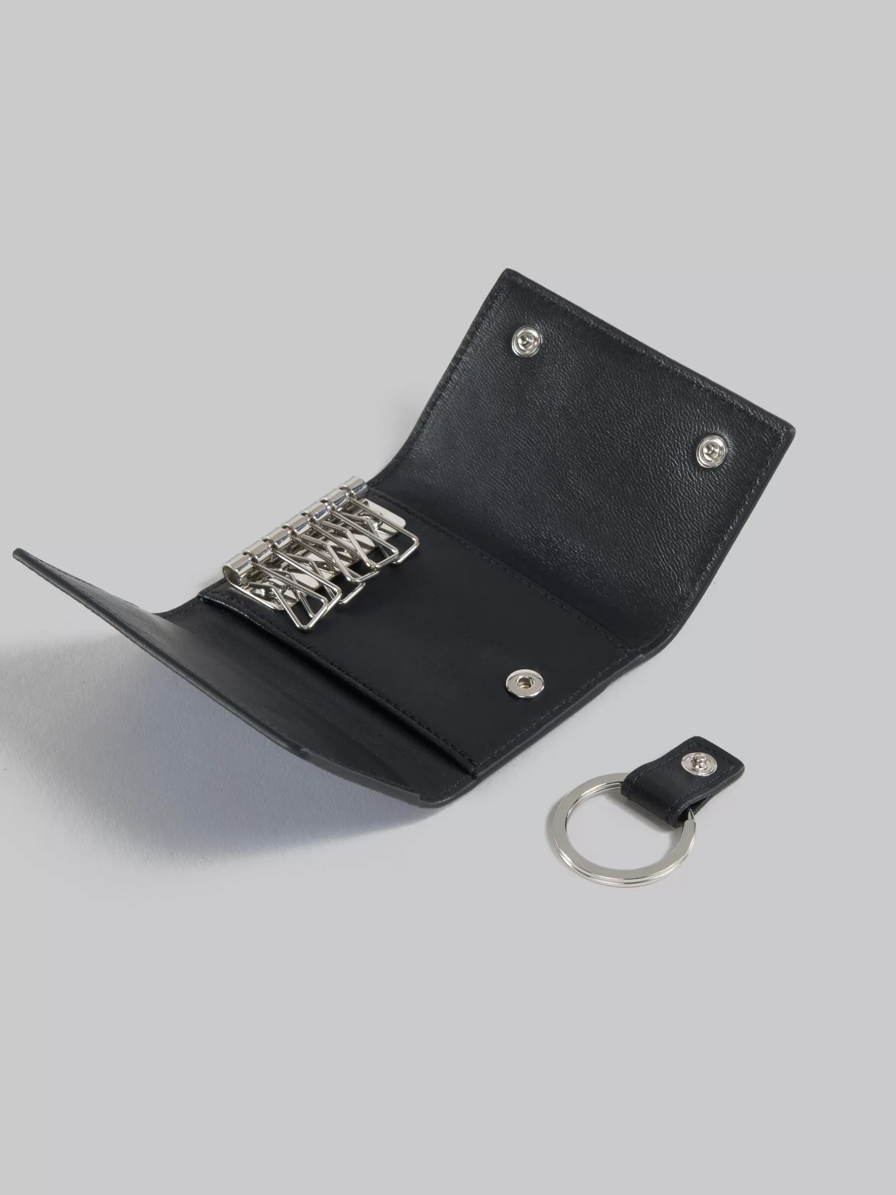 Marni Blue Leather Key Holder With Mending ROYAL Cheap