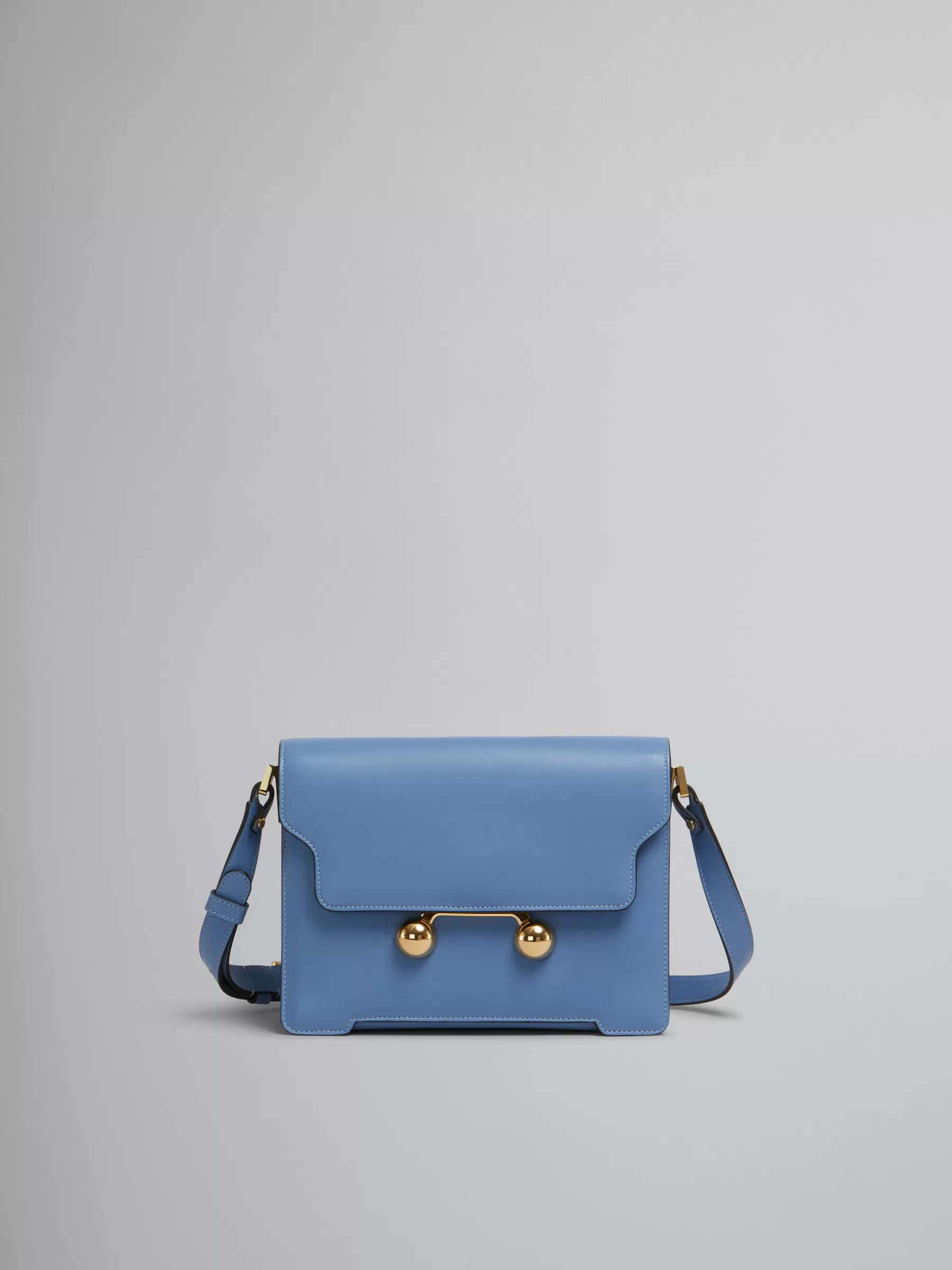 Marni Blue Leather Trunkaroo Medium Shoulder Bag OPAL Cheap