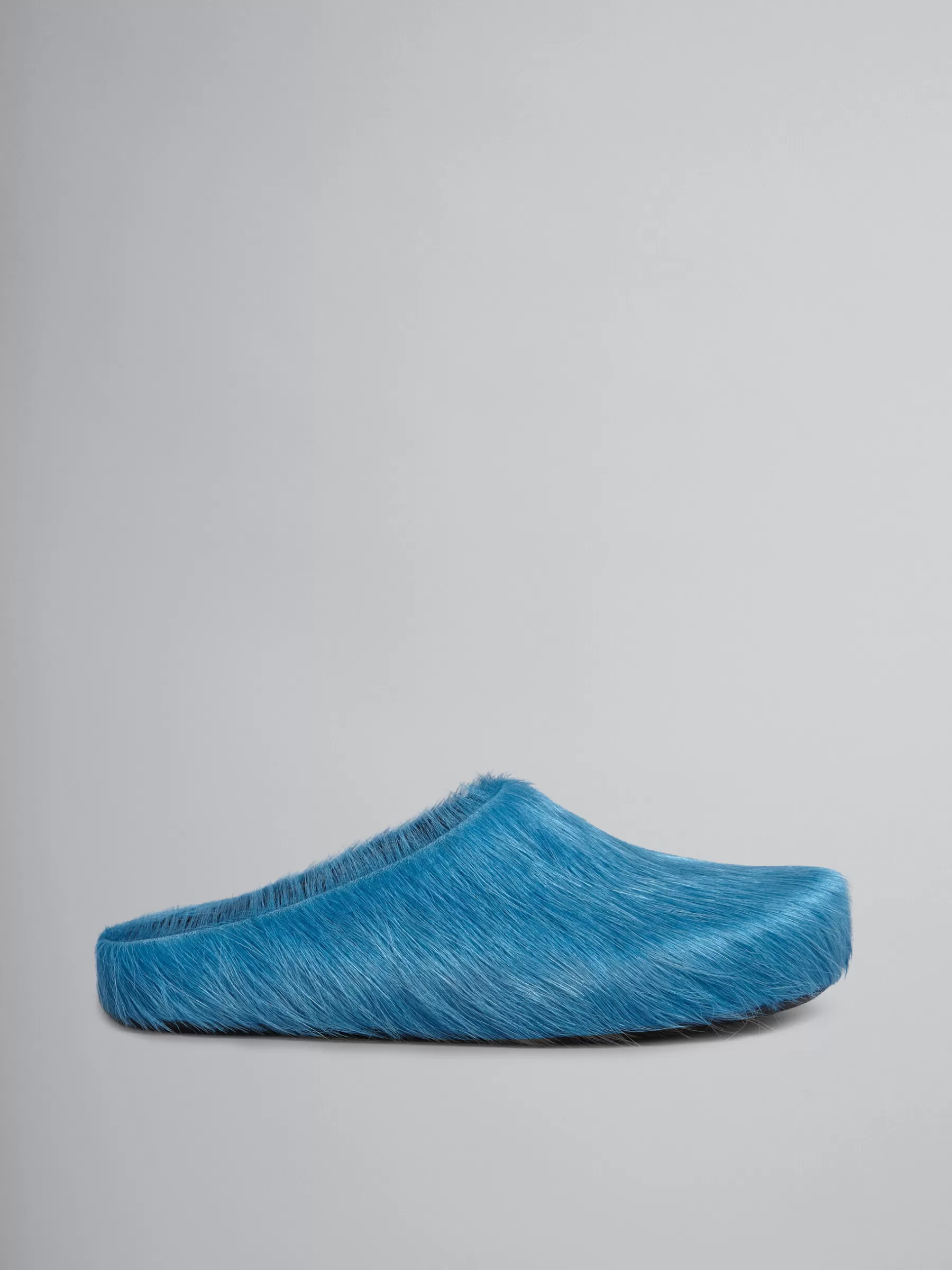 Marni Blue Long Hair Calfskin Fussbett Sabot MINERALBLUE Clearance