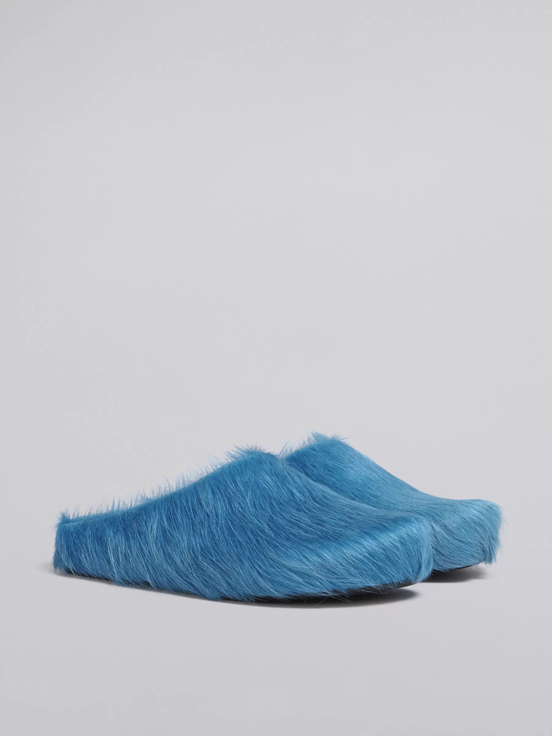 Marni Blue Long Hair Calfskin Fussbett Sabot MINERALBLUE Clearance