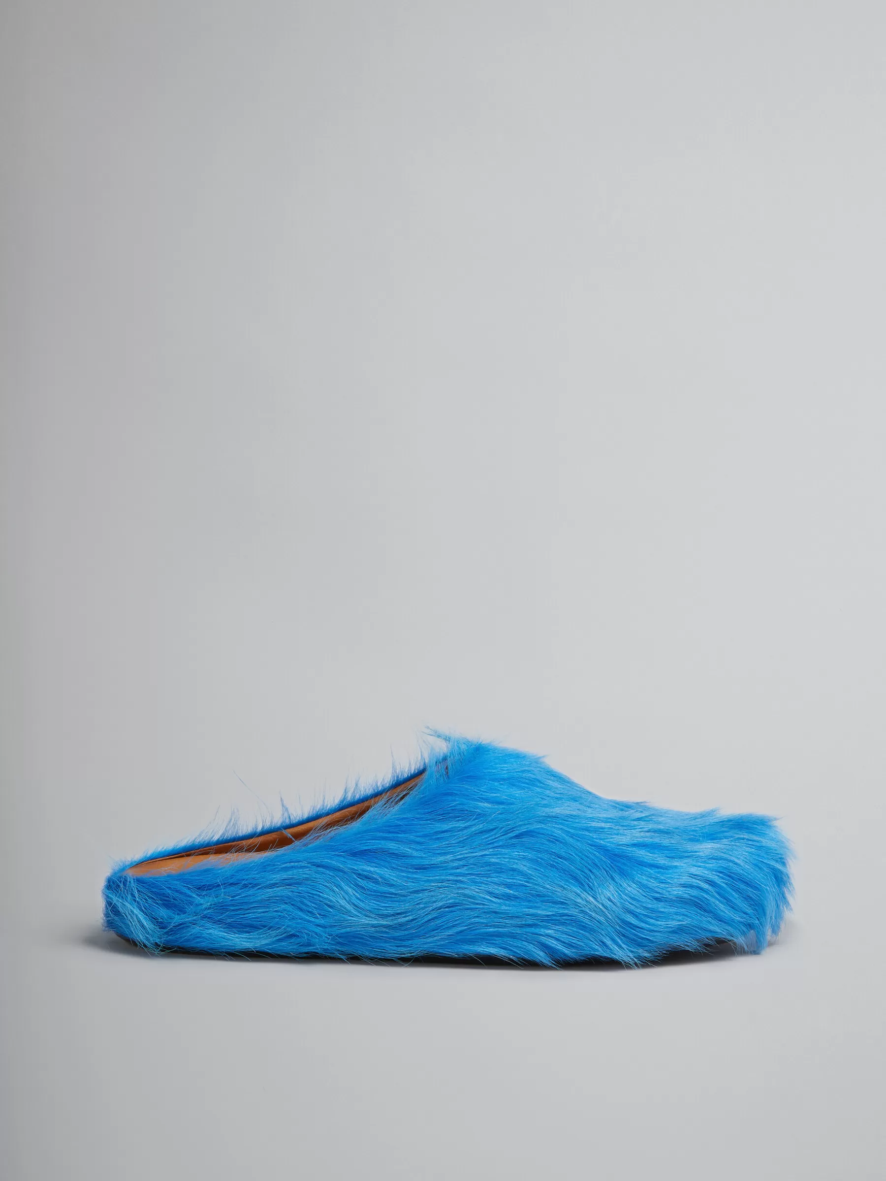 Marni Blue Long-hair Calfskin Fussbett Sabot ROYAL Cheap