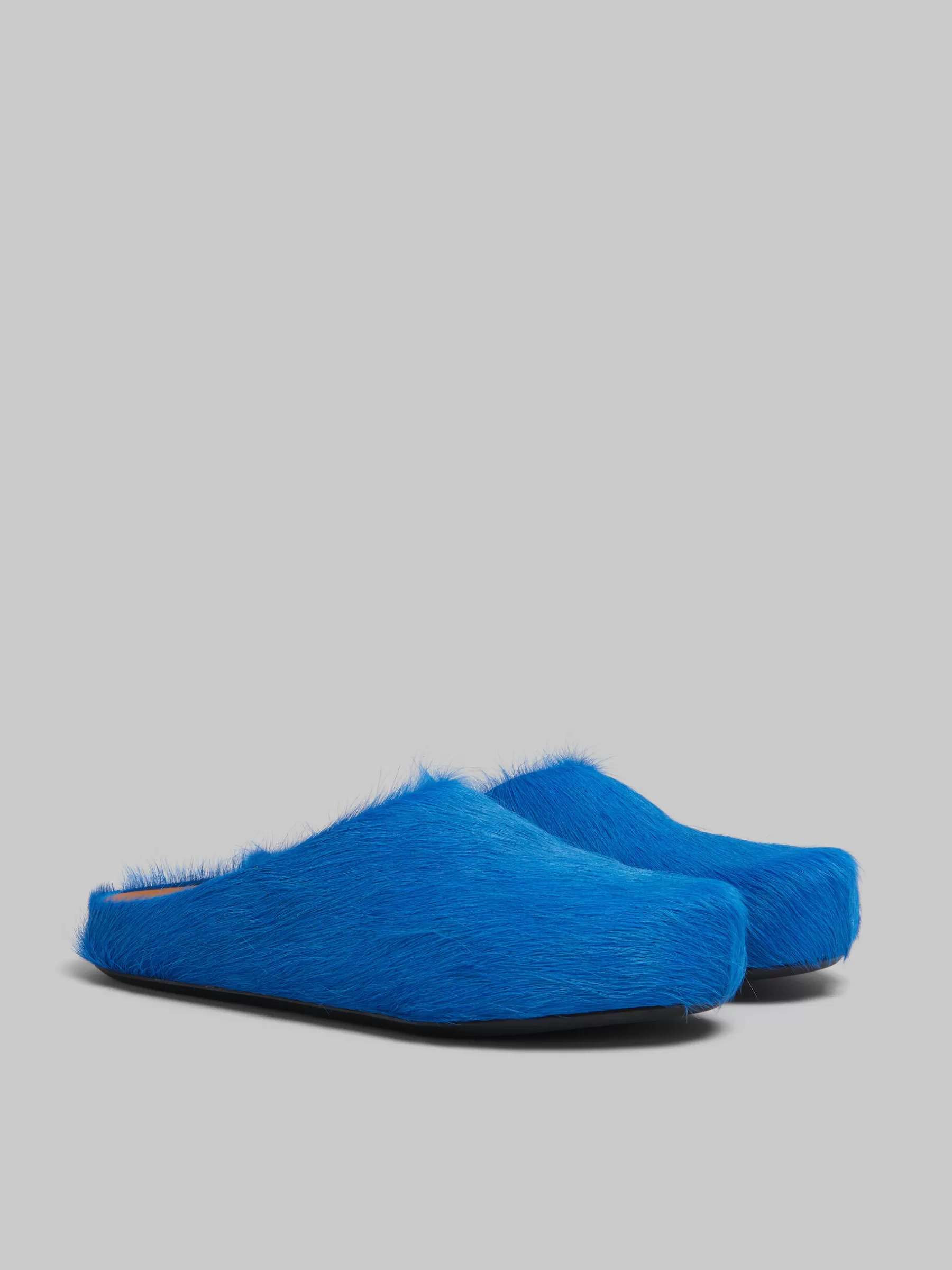 Marni Blue Long-hair Calfskin Fussbett Sabot MAZARINEBLUE New