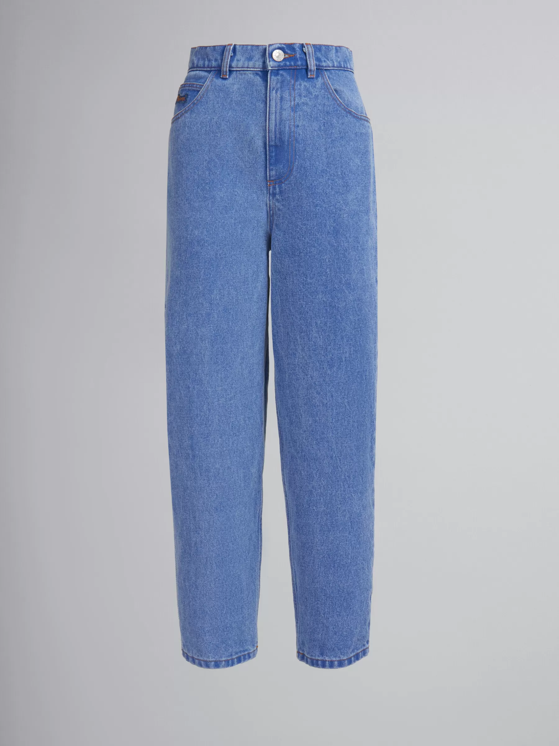 Marni Blue Organic Denim Carrot Jeans COBALT Store