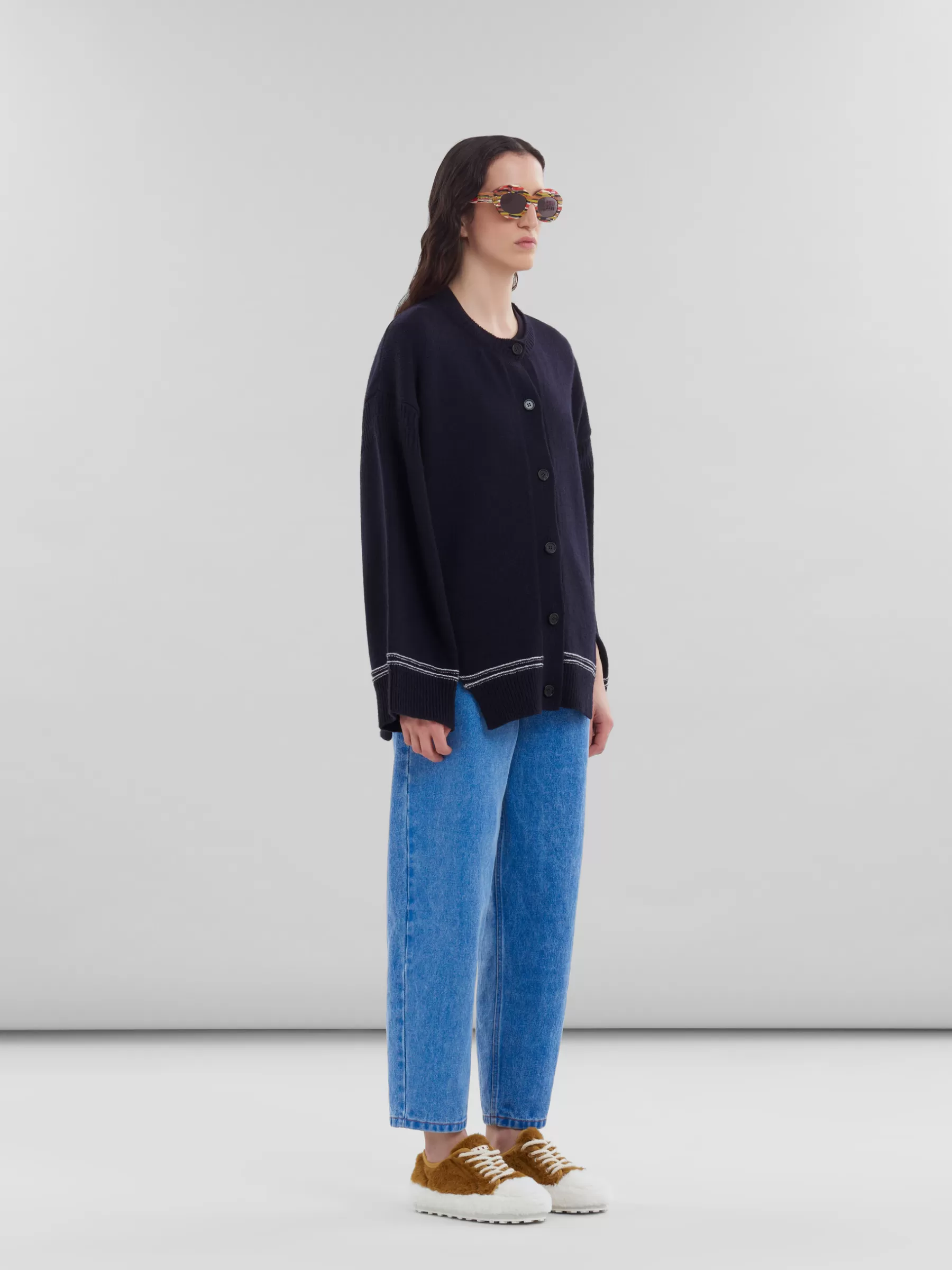 Marni Blue Organic Denim Carrot Jeans COBALT Store