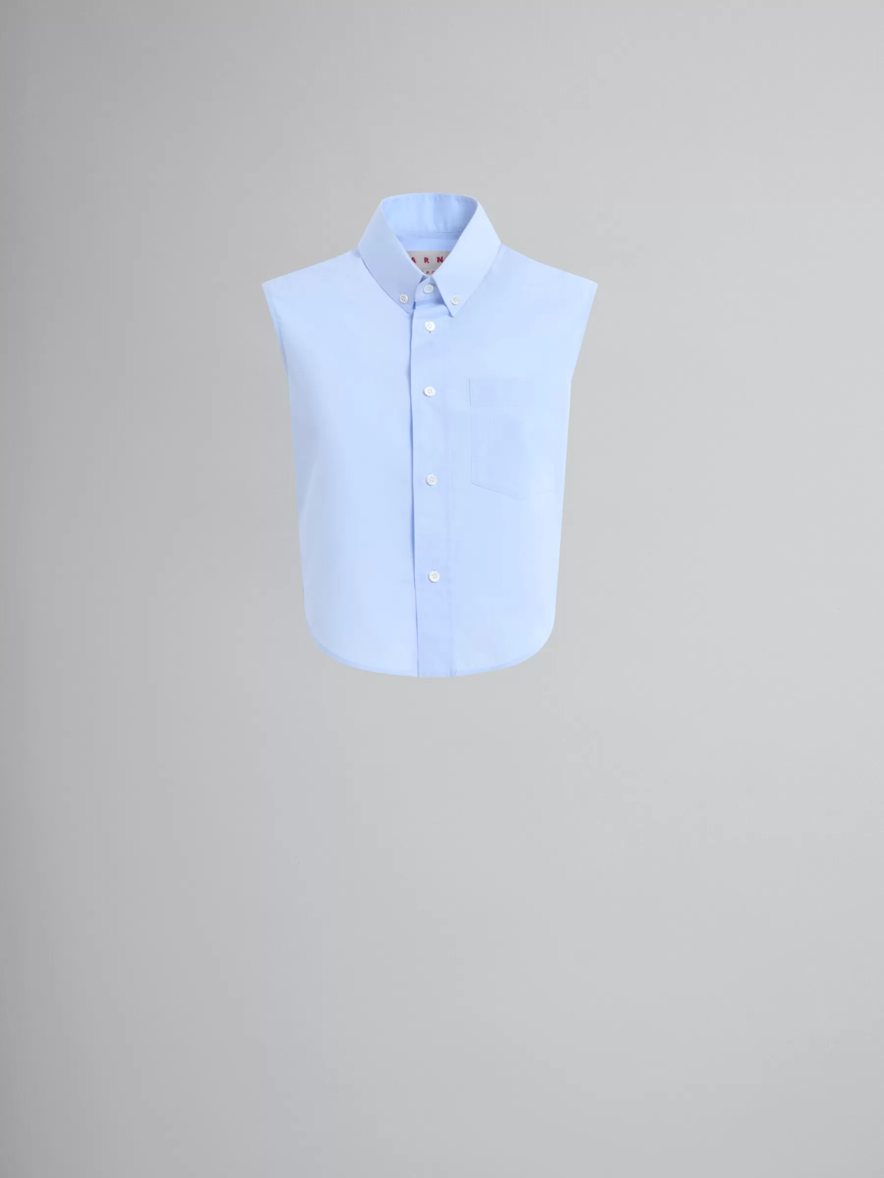 Marni Blue Organic Poplin Cropped Shirt LIGHTBLUE Hot