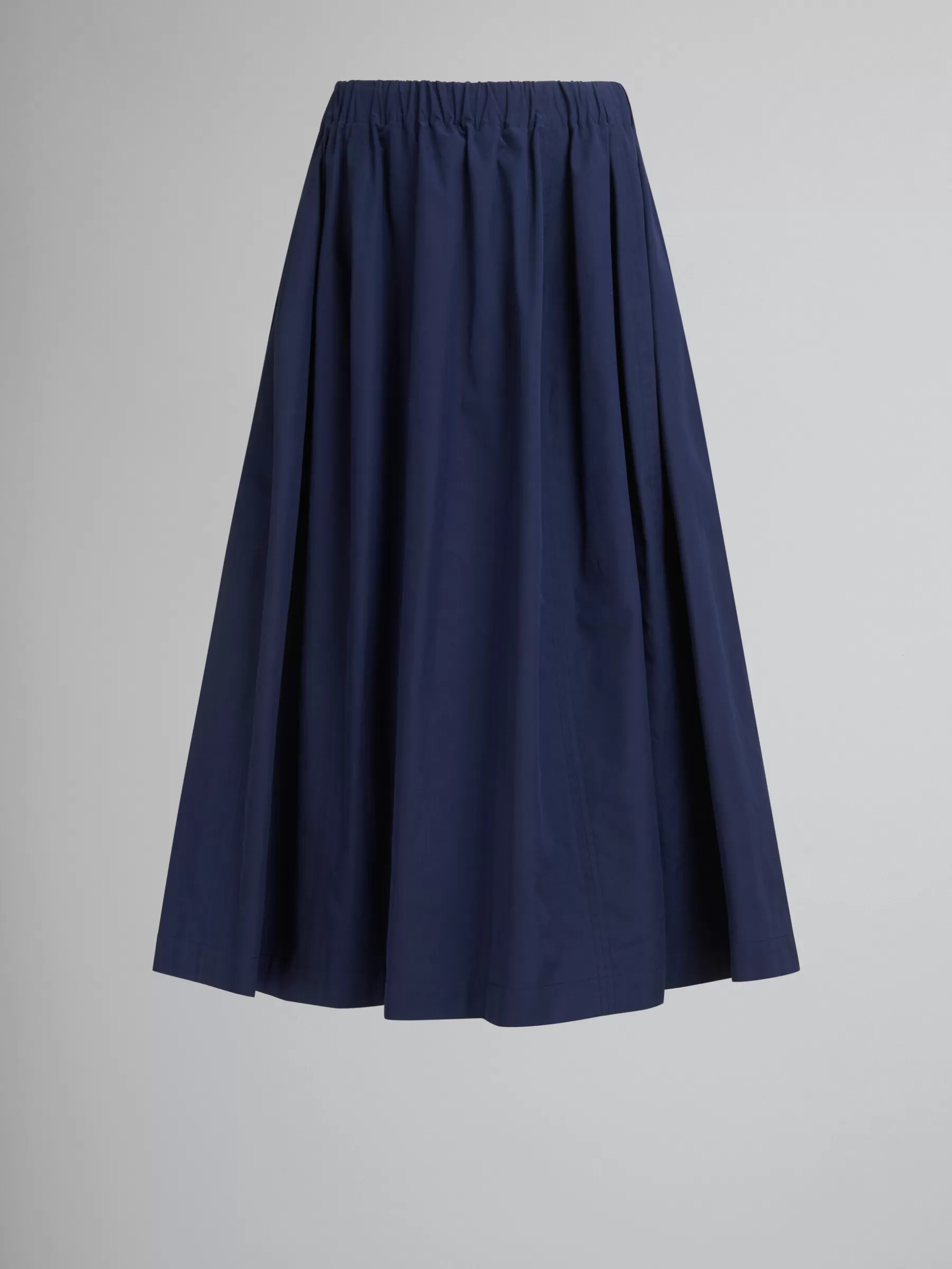 Marni Blue Organic Poplin Elasticated Midi Skirt LIGHTNAVY Store