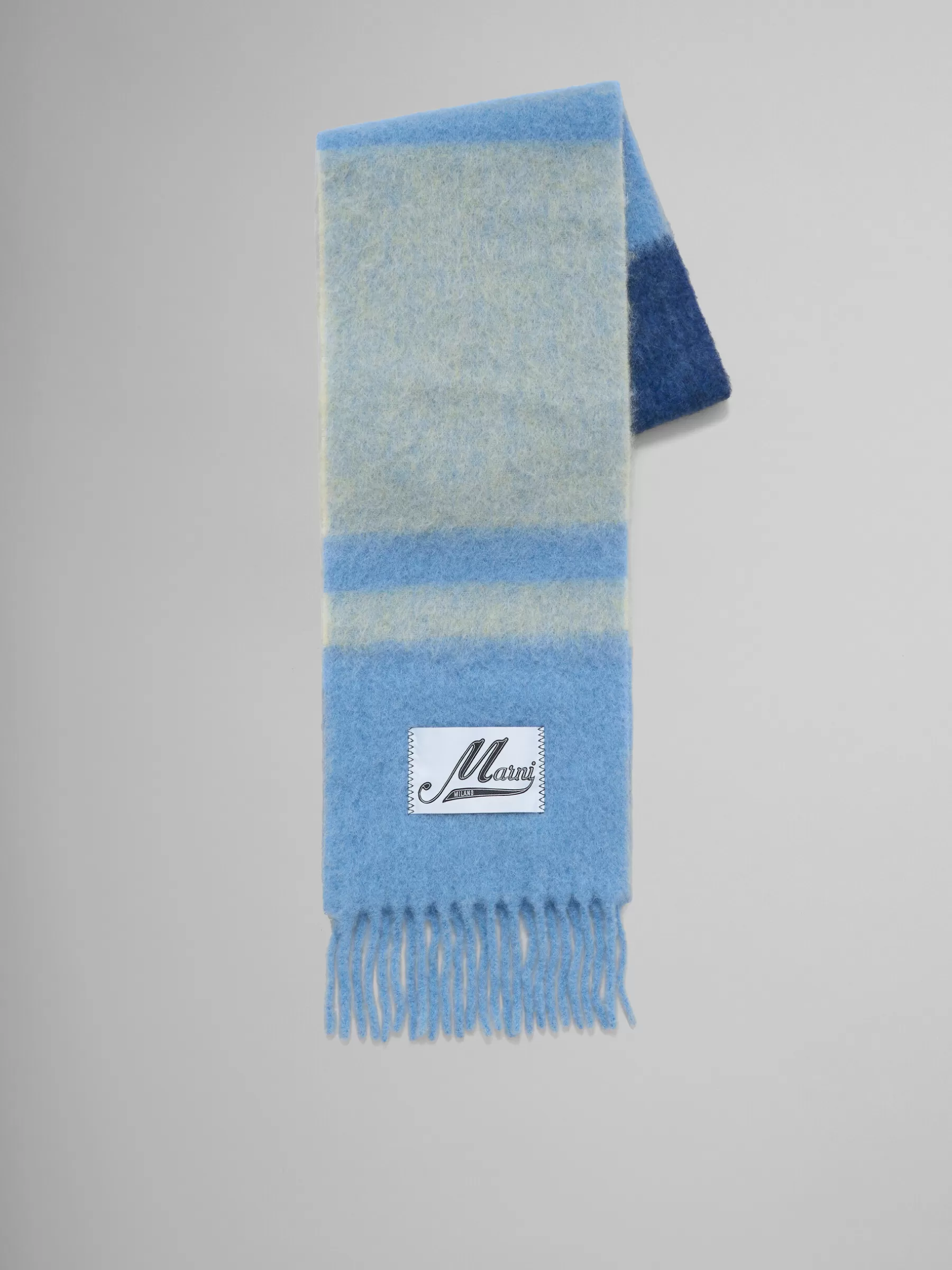 Marni Blue Striped Alpaca-mohair Scarf LAKE Flash Sale