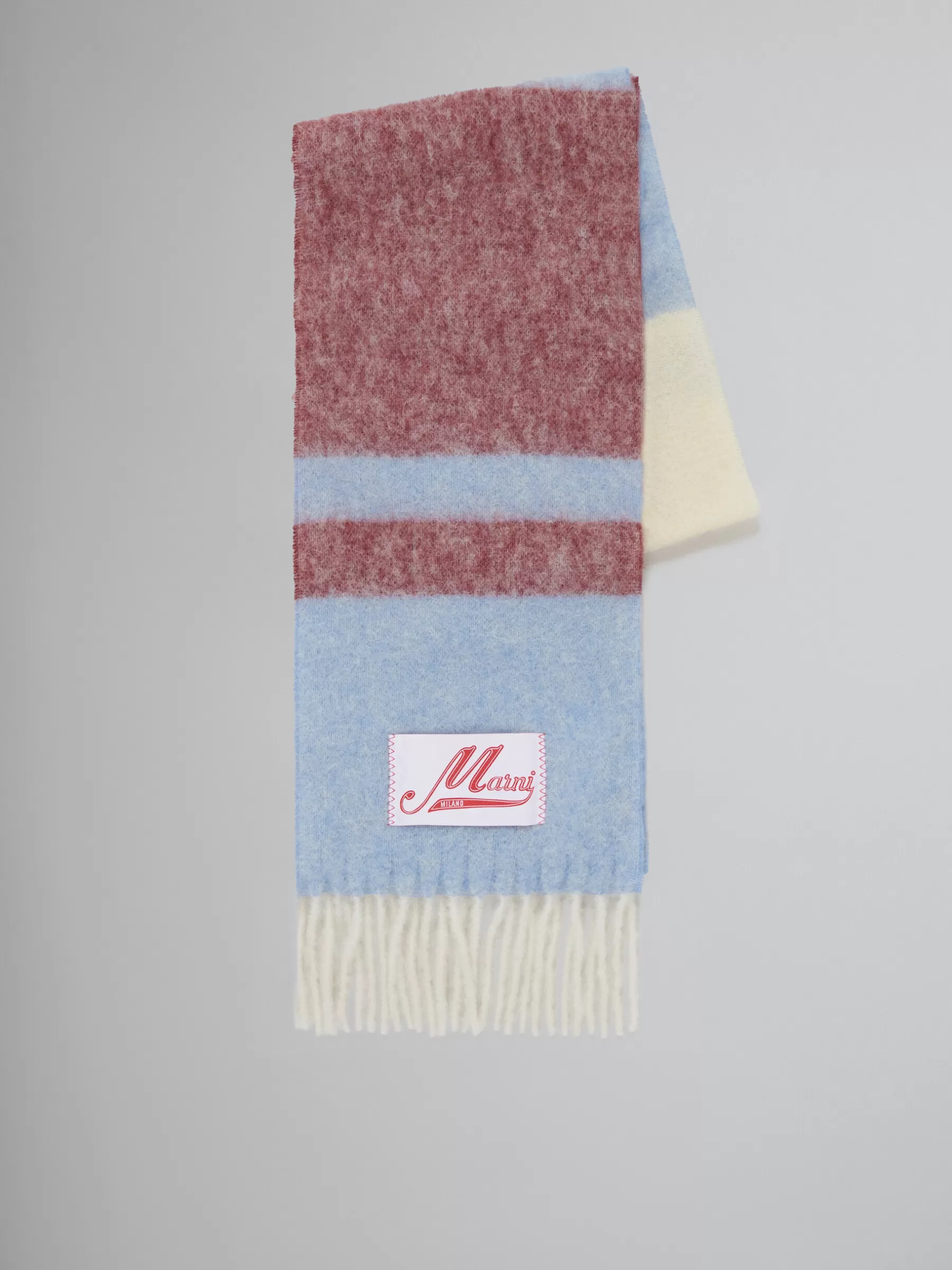 Marni Blue Striped Mohair Scarf OPAL Outlet