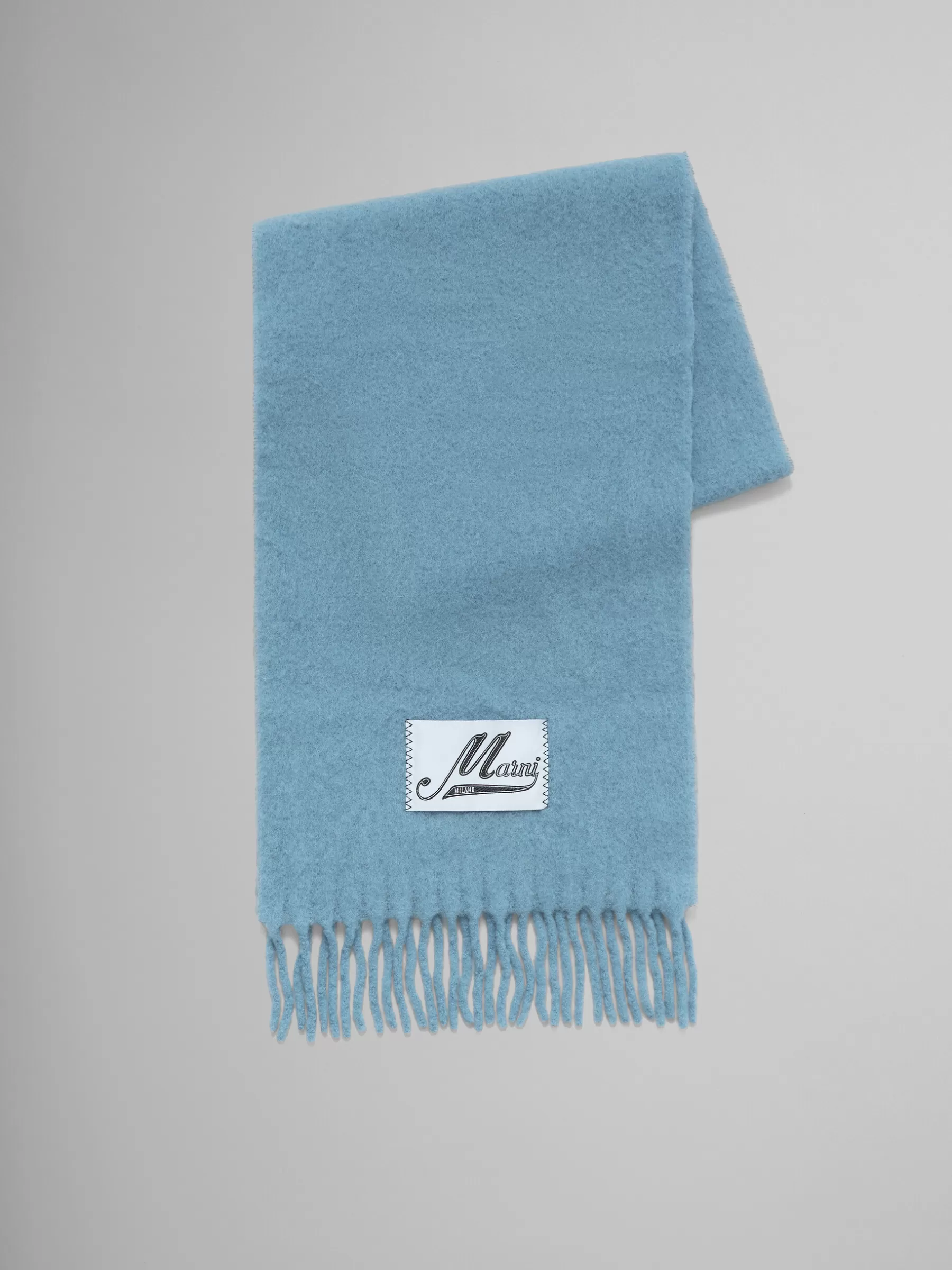 Marni Bright Blue Alpaca Scarf LAKE Best