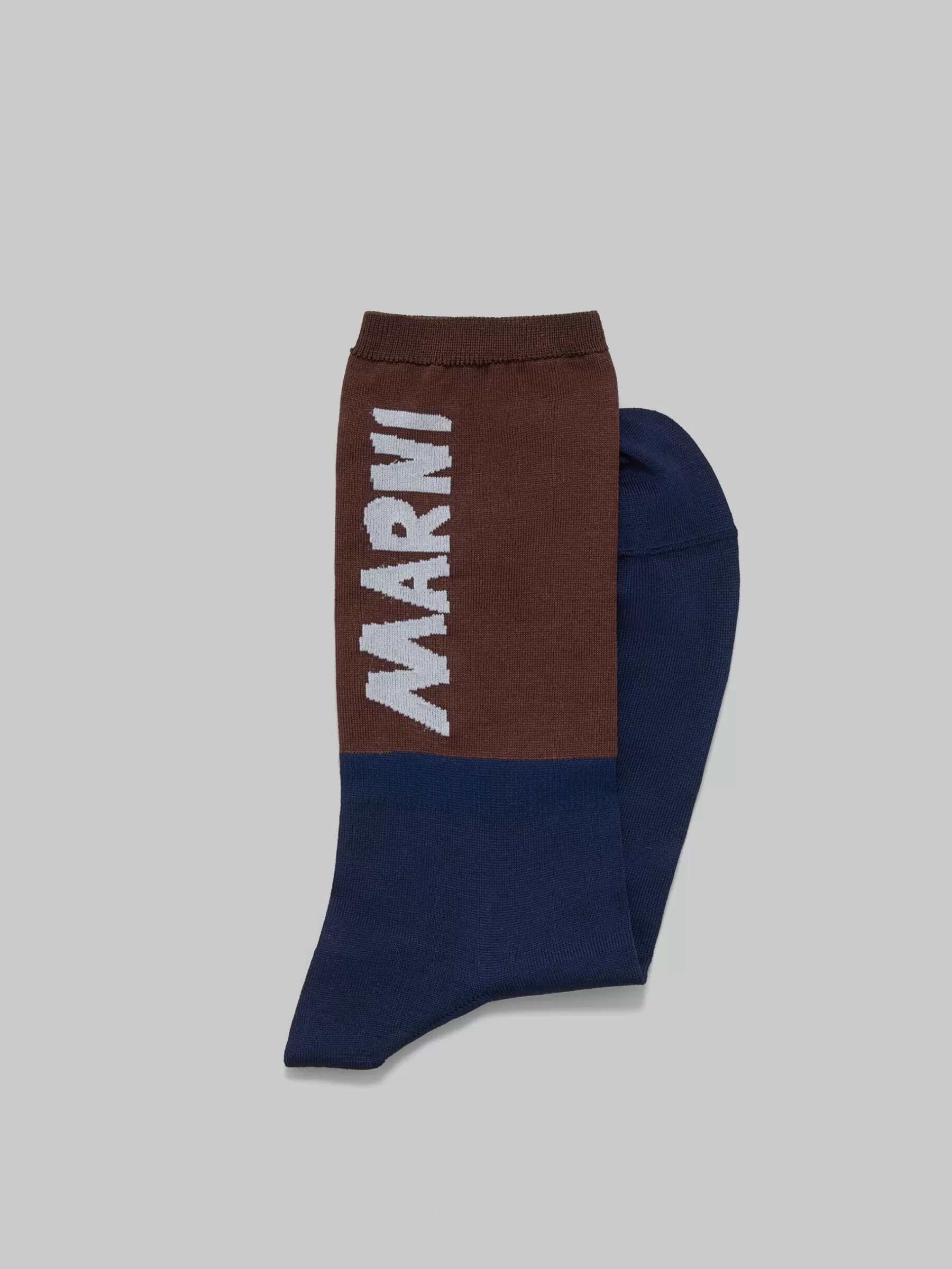 Marni Brown And Blue Socks With Logo TONIC Hot