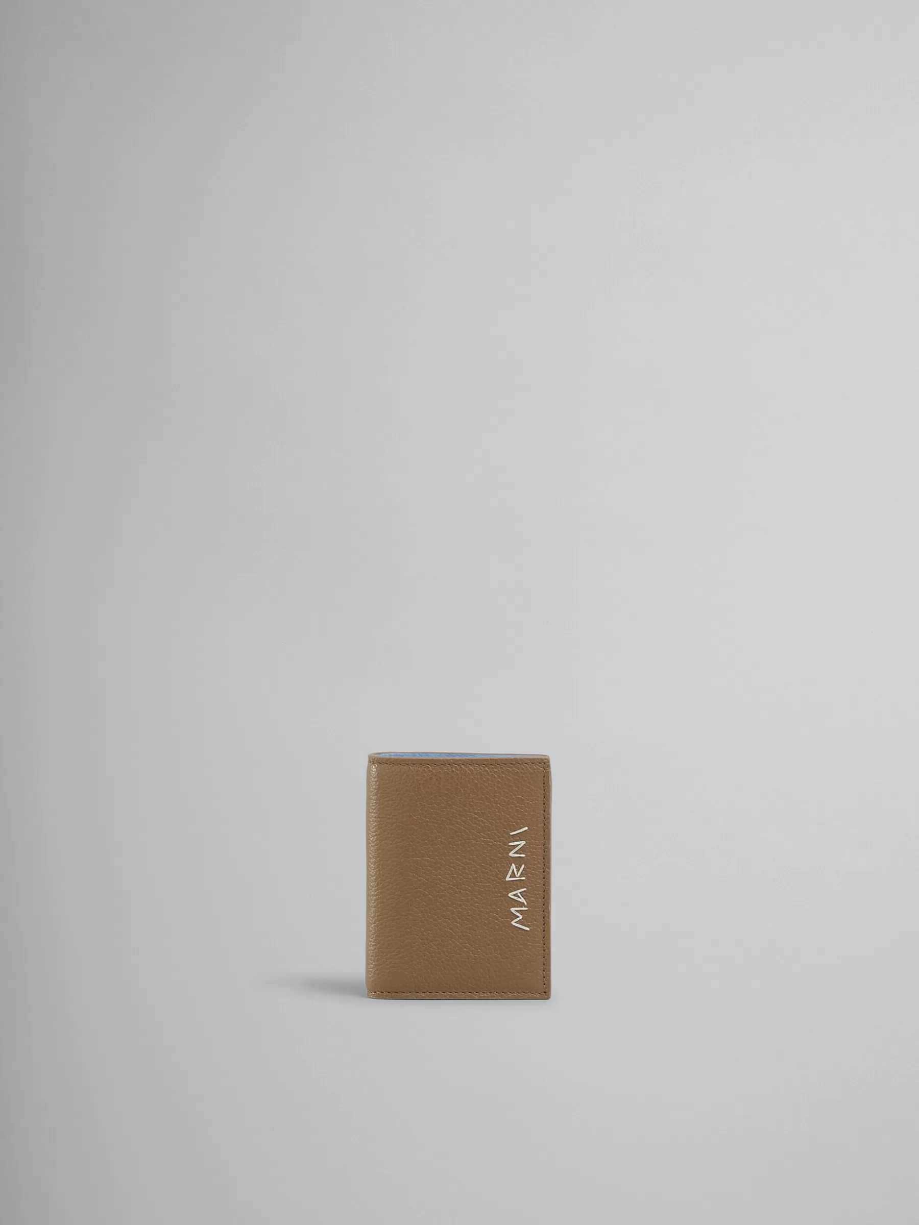 Marni Brown Leather Bifold Wallet With Mending CRETA Cheap