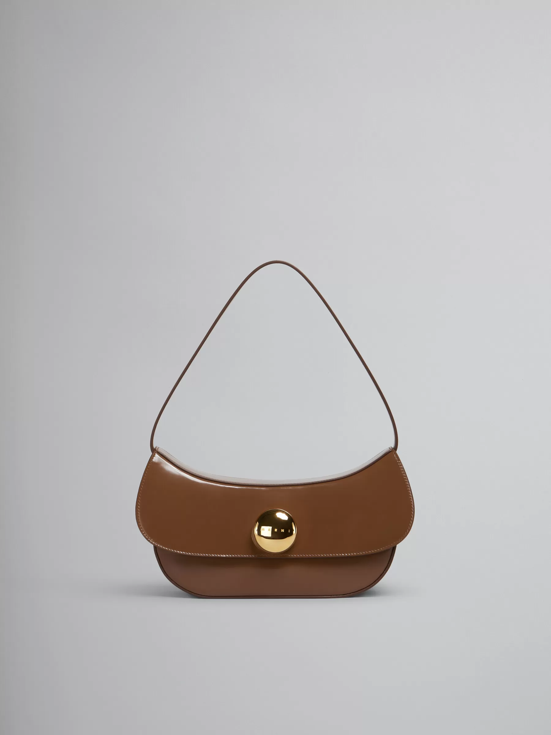 Marni Brown Leather Butterfly Medium Hobo Bag MAROON Hot