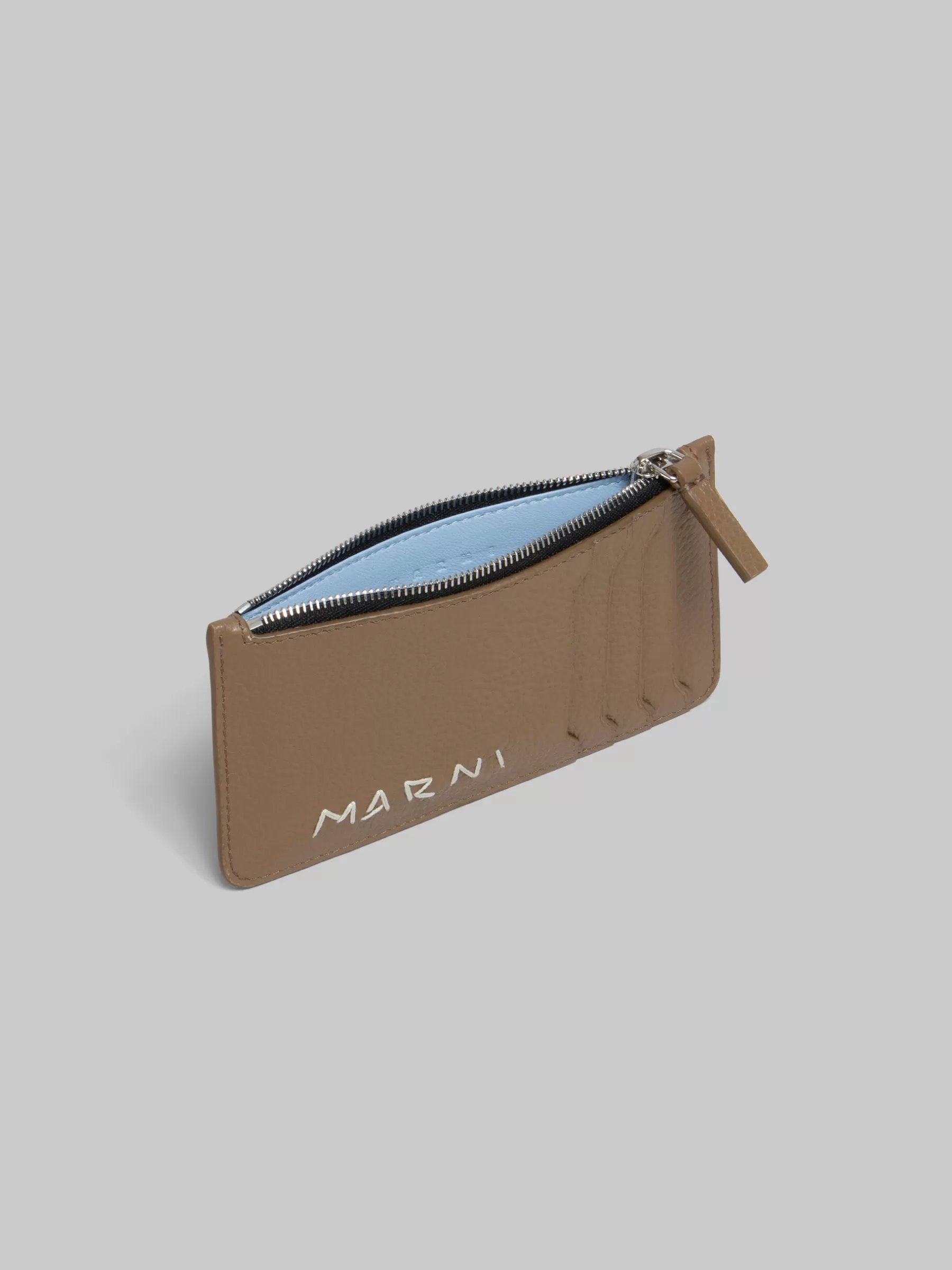 Marni Brown Leather Card Case With Mending CRETA Clearance