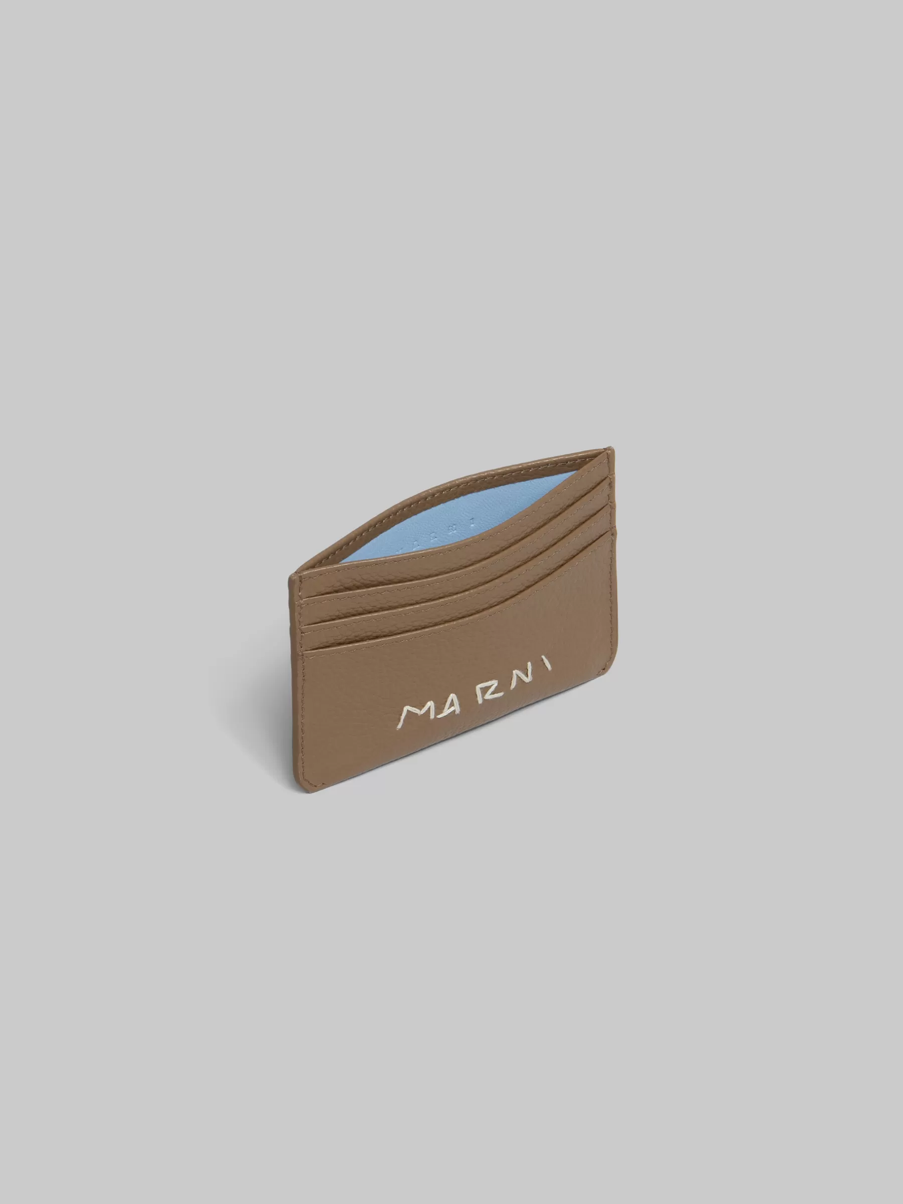 Marni Brown Leather Cardholder With Mending CRETA Store