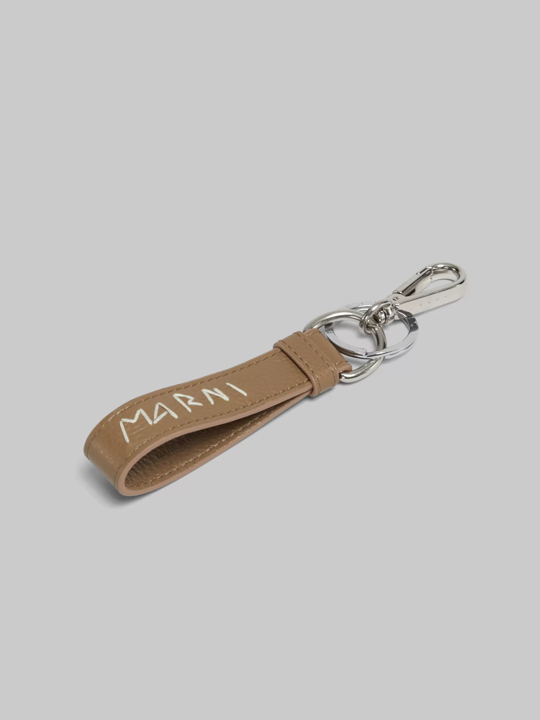 Marni Brown Leather Keyring With Mending CRETA Best