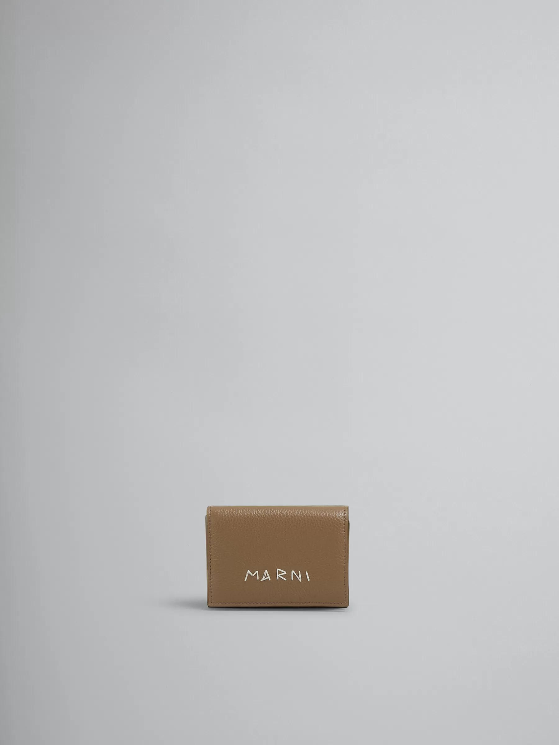 Marni Brown Leather Trifold Wallet With Mending CRETA Fashion