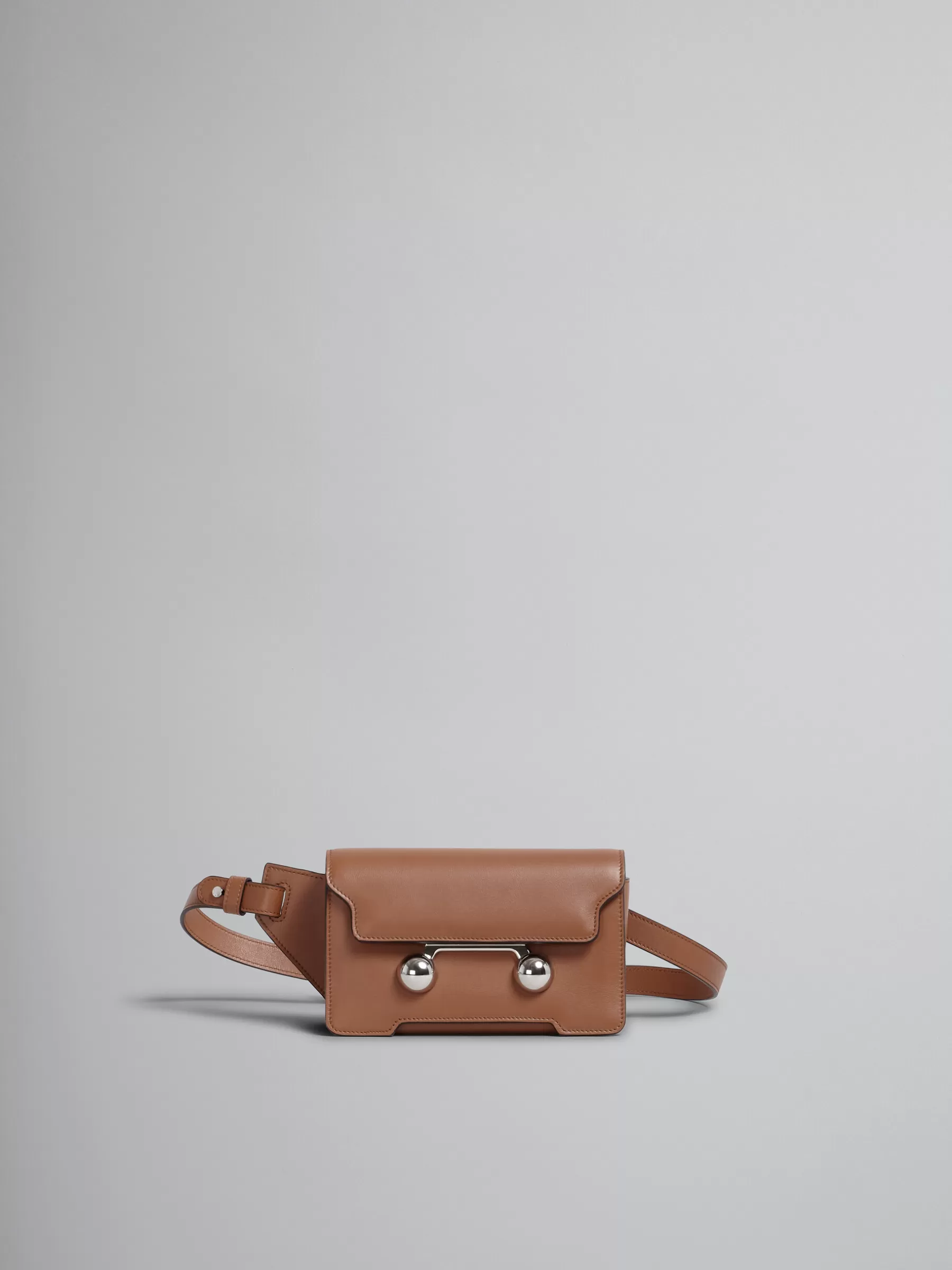 Marni Brown Leather Trunkaroo Crossbody Bag CINNAMON Fashion