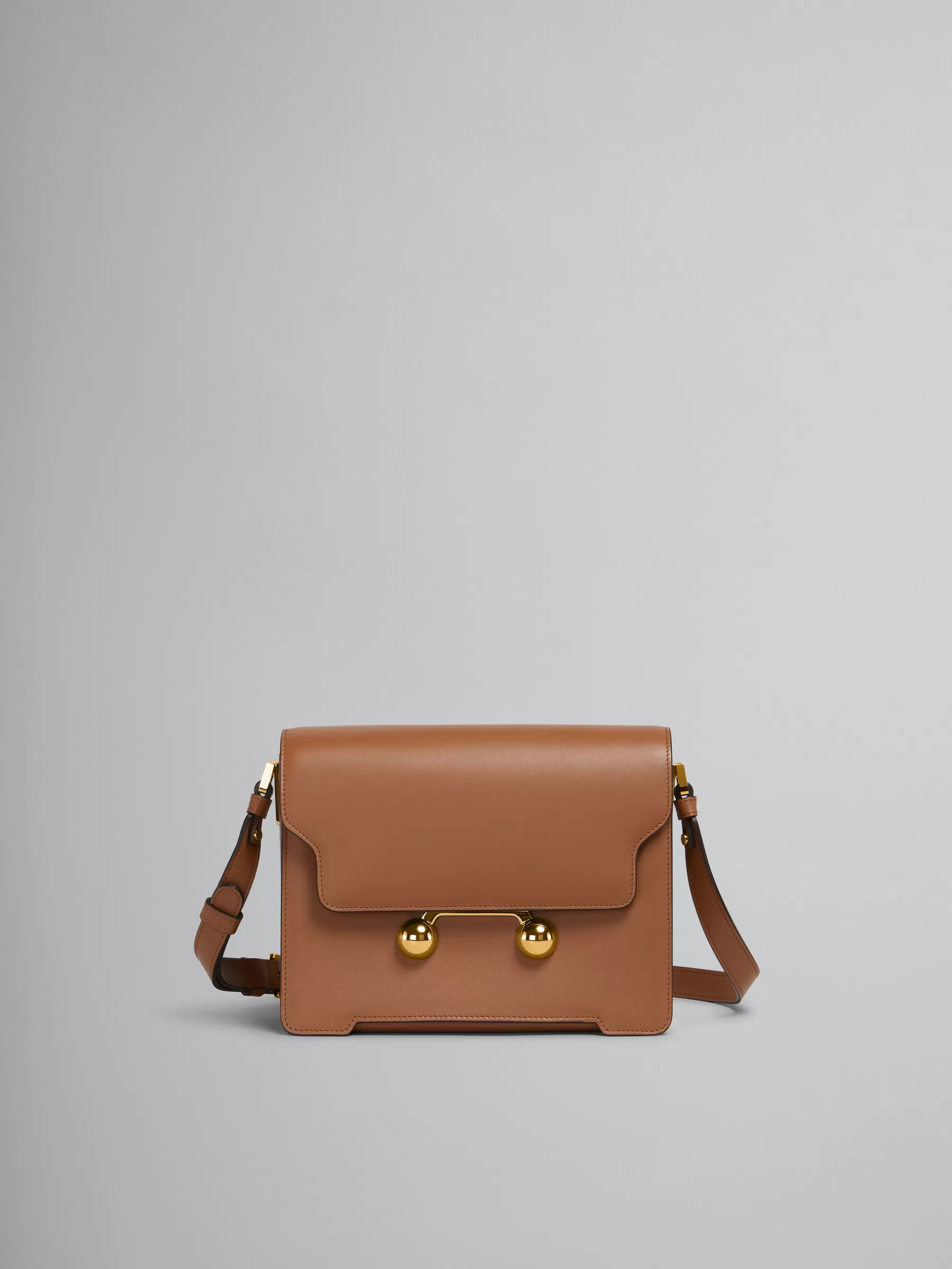 Marni Brown Leather Trunkaroo Medium Shoulder Bag CINNAMON Hot