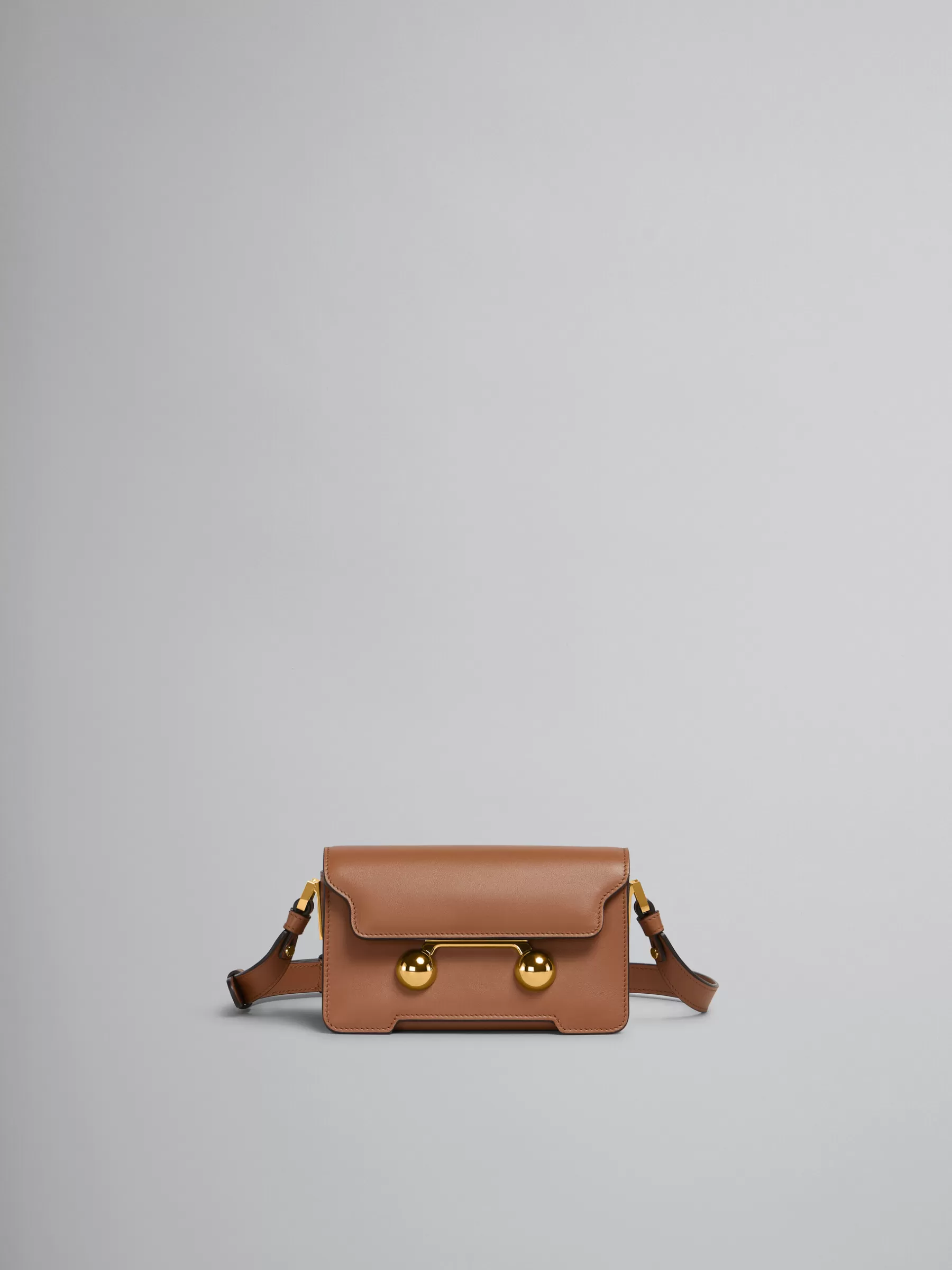 Marni Brown Leather Trunkaroo Mini Shoulder Bag CINNAMON Online