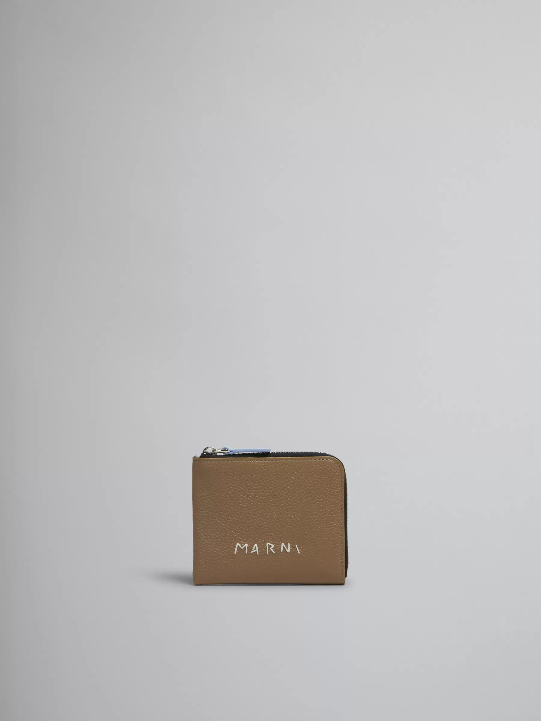 Marni Brown Leather Zip-around Wallet With Mending CRETA Fashion