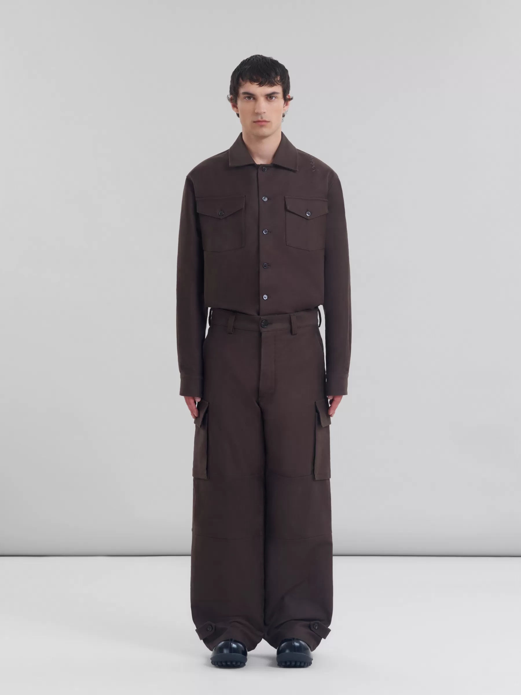 Marni Brown Organic Cotton Cargo Trousers MOCA New