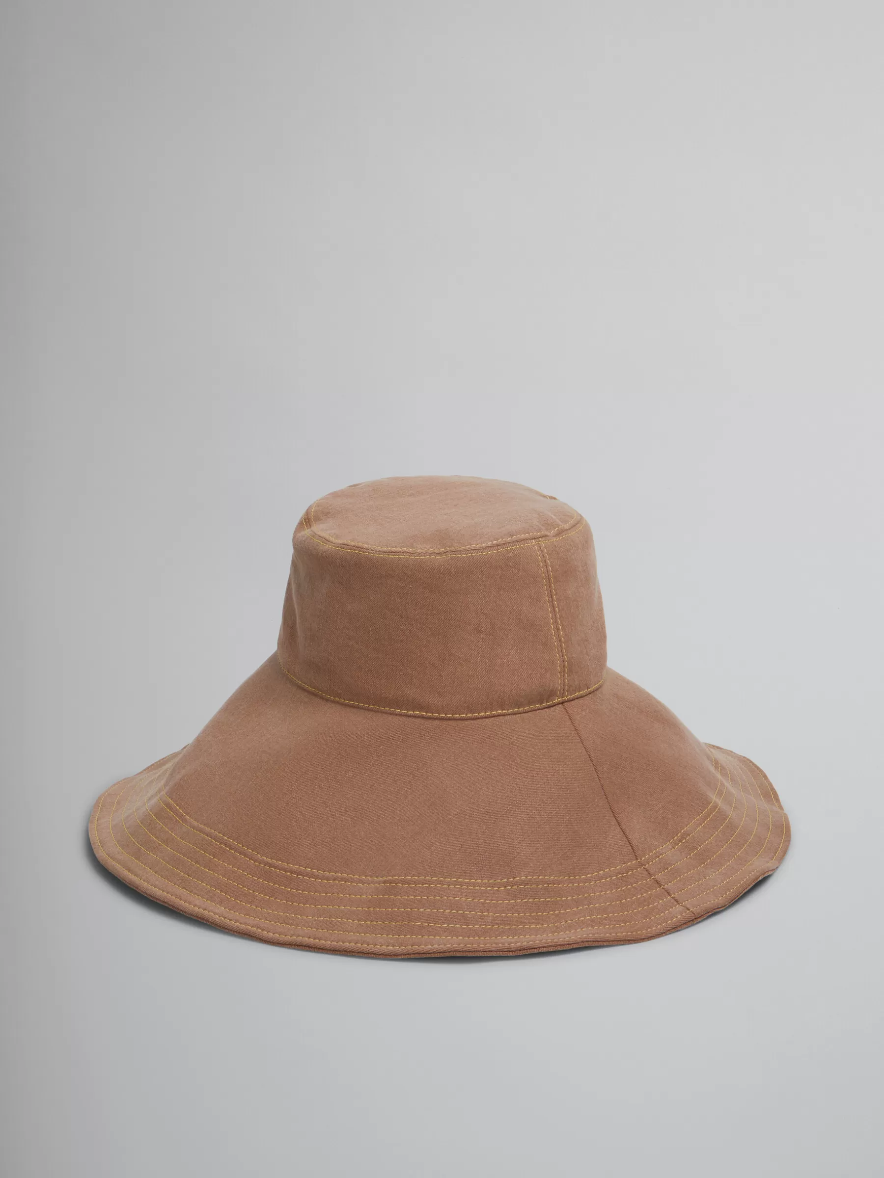 Marni Brown Organic Denim Hat RAISIN Outlet