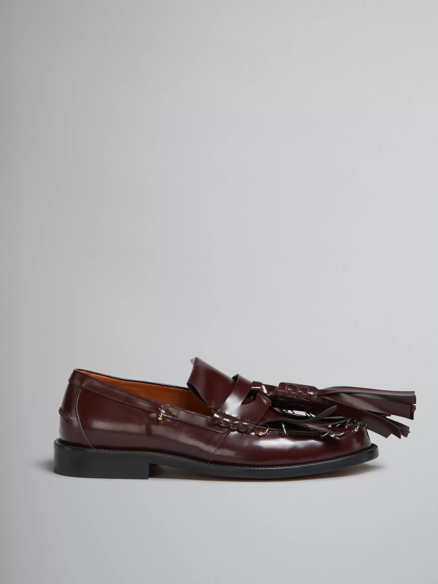 Marni Burgundy Leather Bambi Loafer With Maxi Tassels DARK BURGUNDY Outlet
