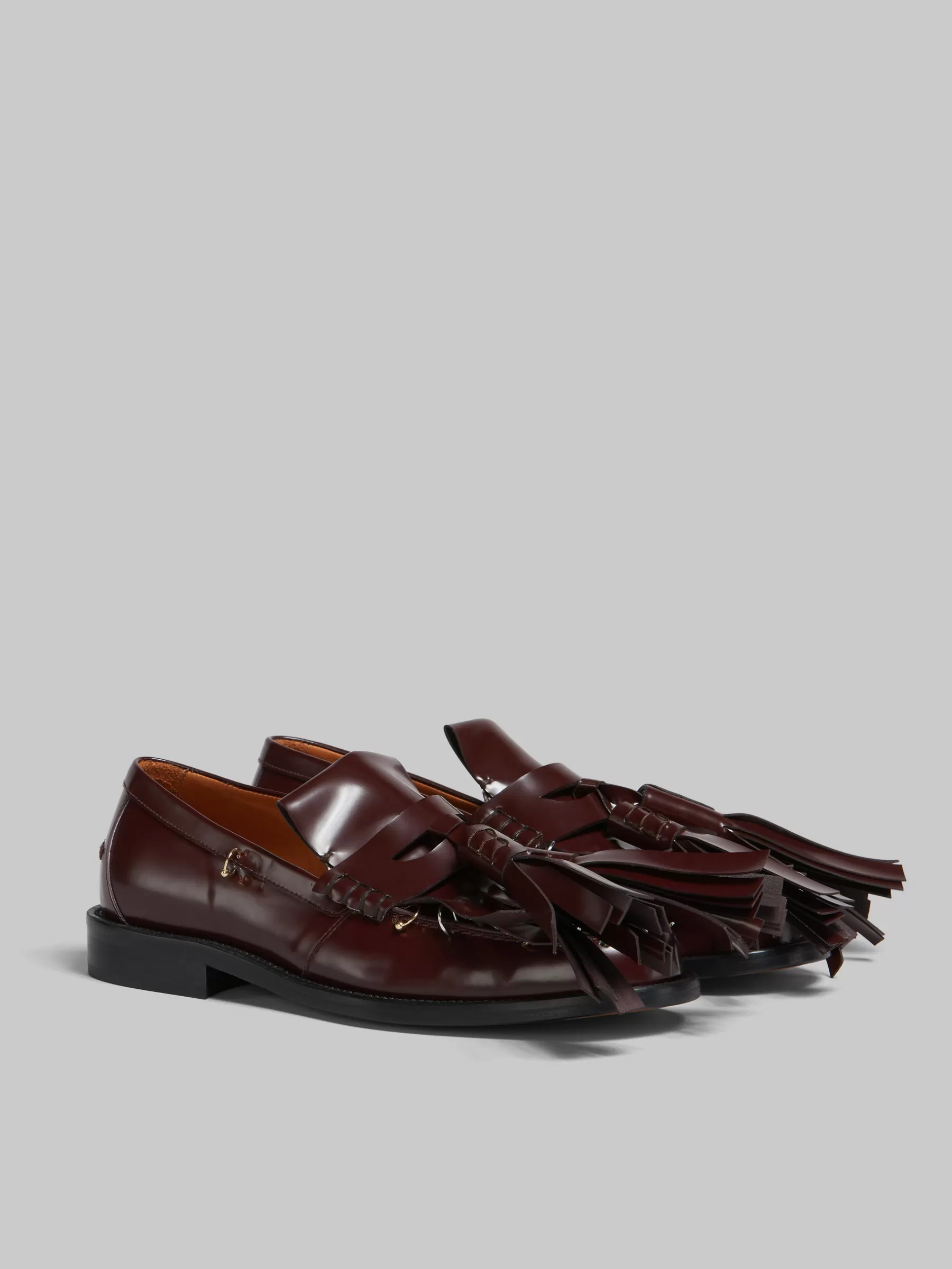 Marni Burgundy Leather Bambi Loafer With Maxi Tassels DARK BURGUNDY Outlet