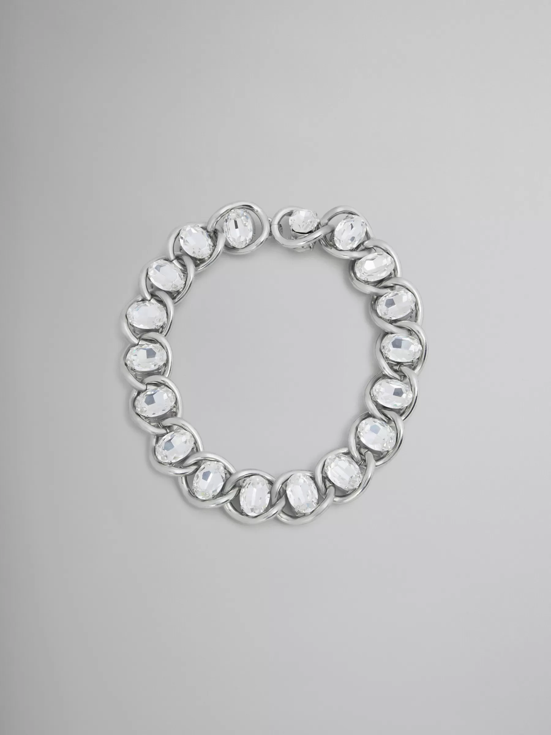 Marni Chunky Chain Necklace With Rhinestones GLASS Online