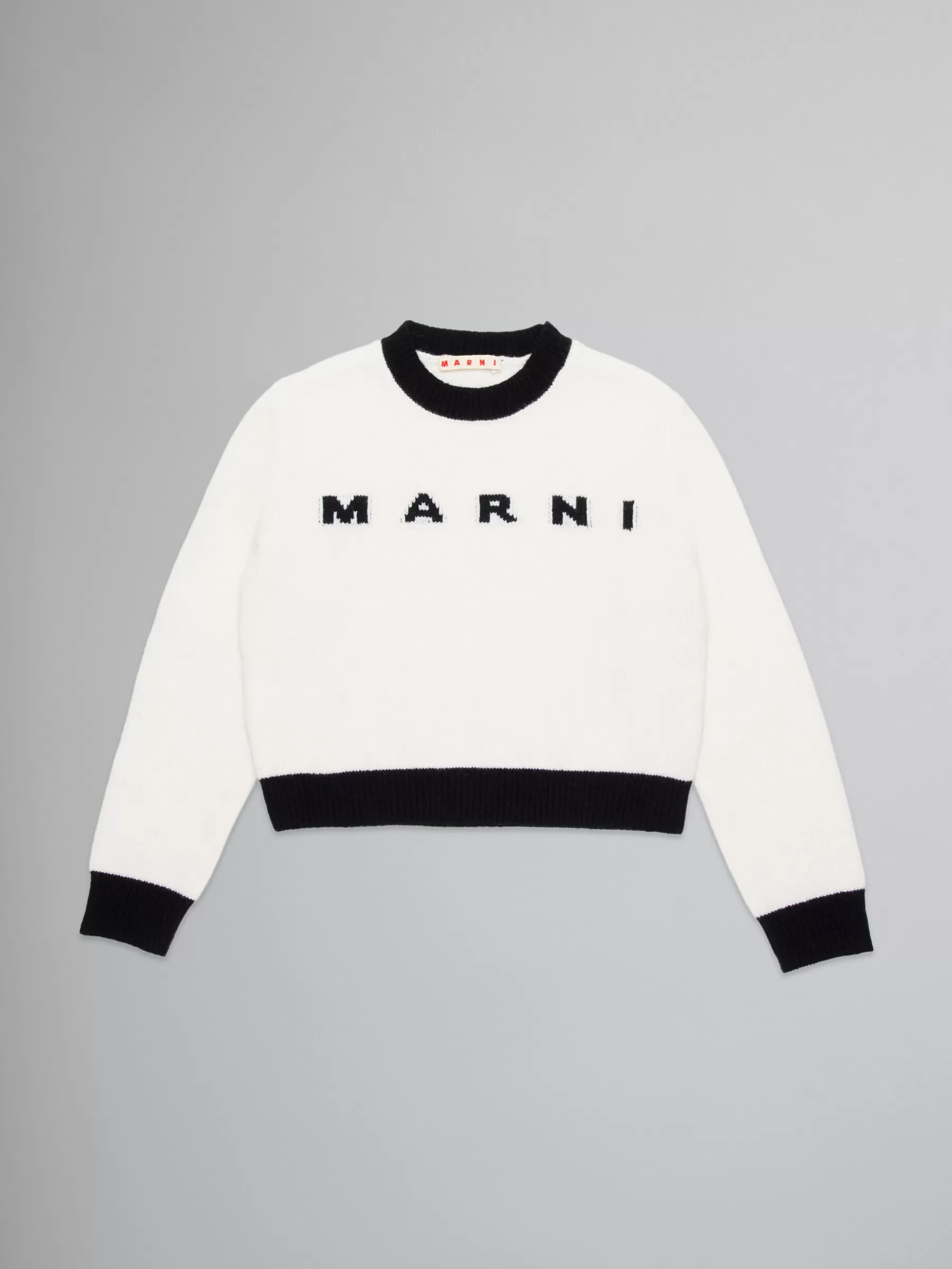 Marni Colorblock Wool-cashmere Blend Crewneck Sweater NATURAL Outlet