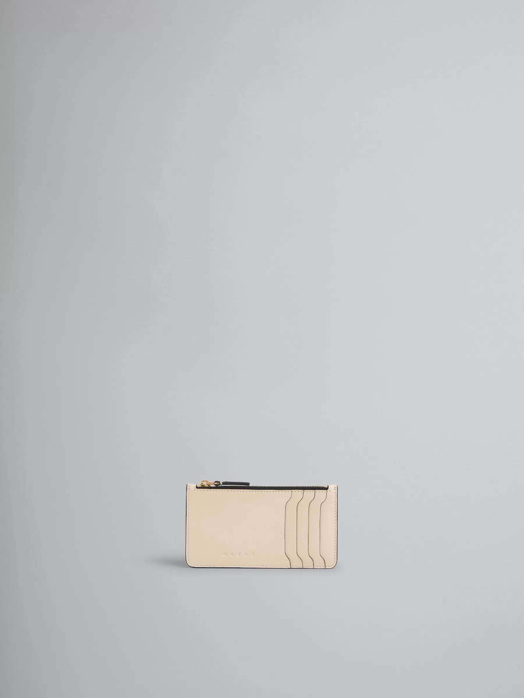 Marni Cream Leather Card Case SHELL Fashion