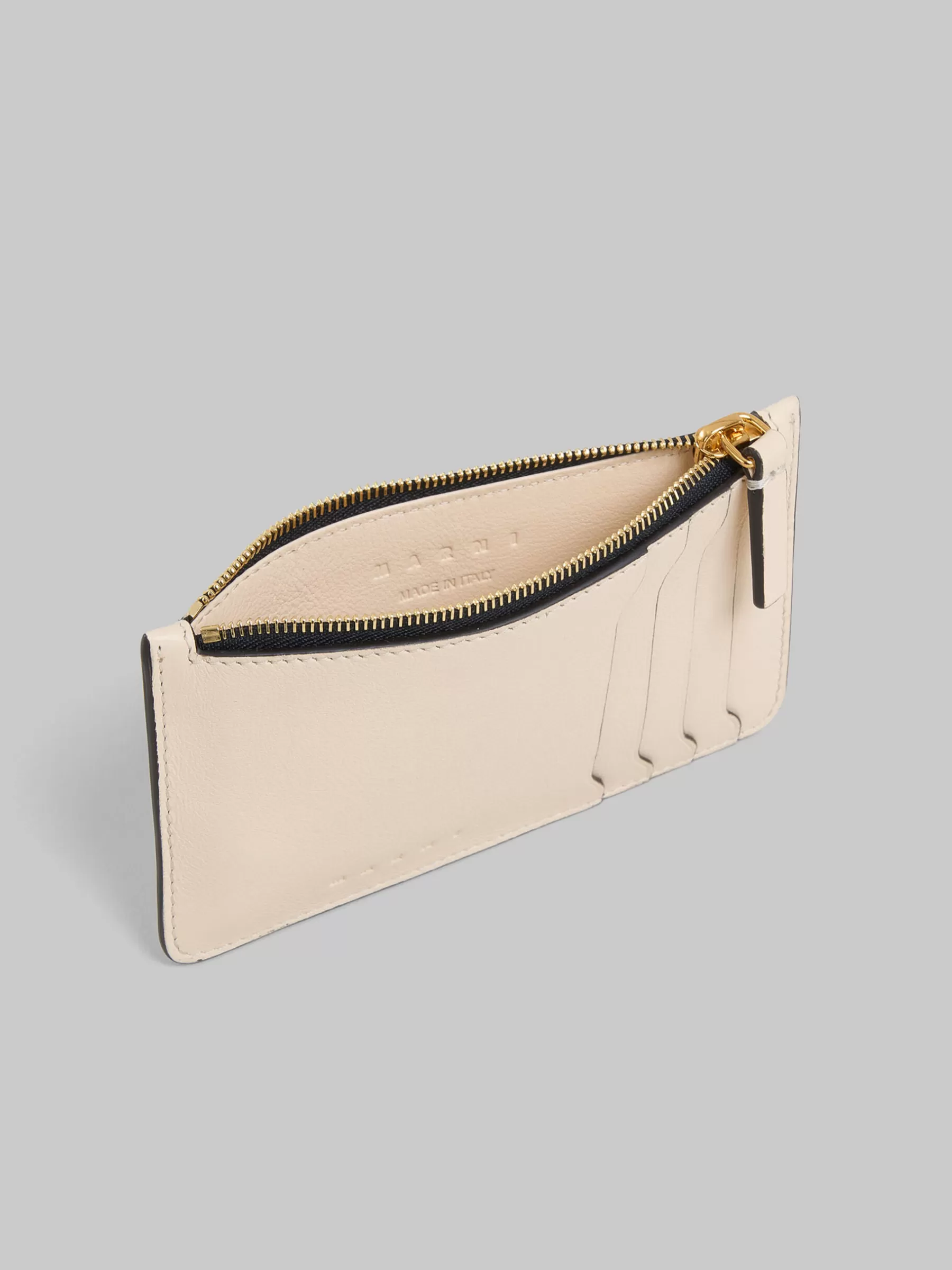 Marni Cream Leather Card Case SHELL Fashion