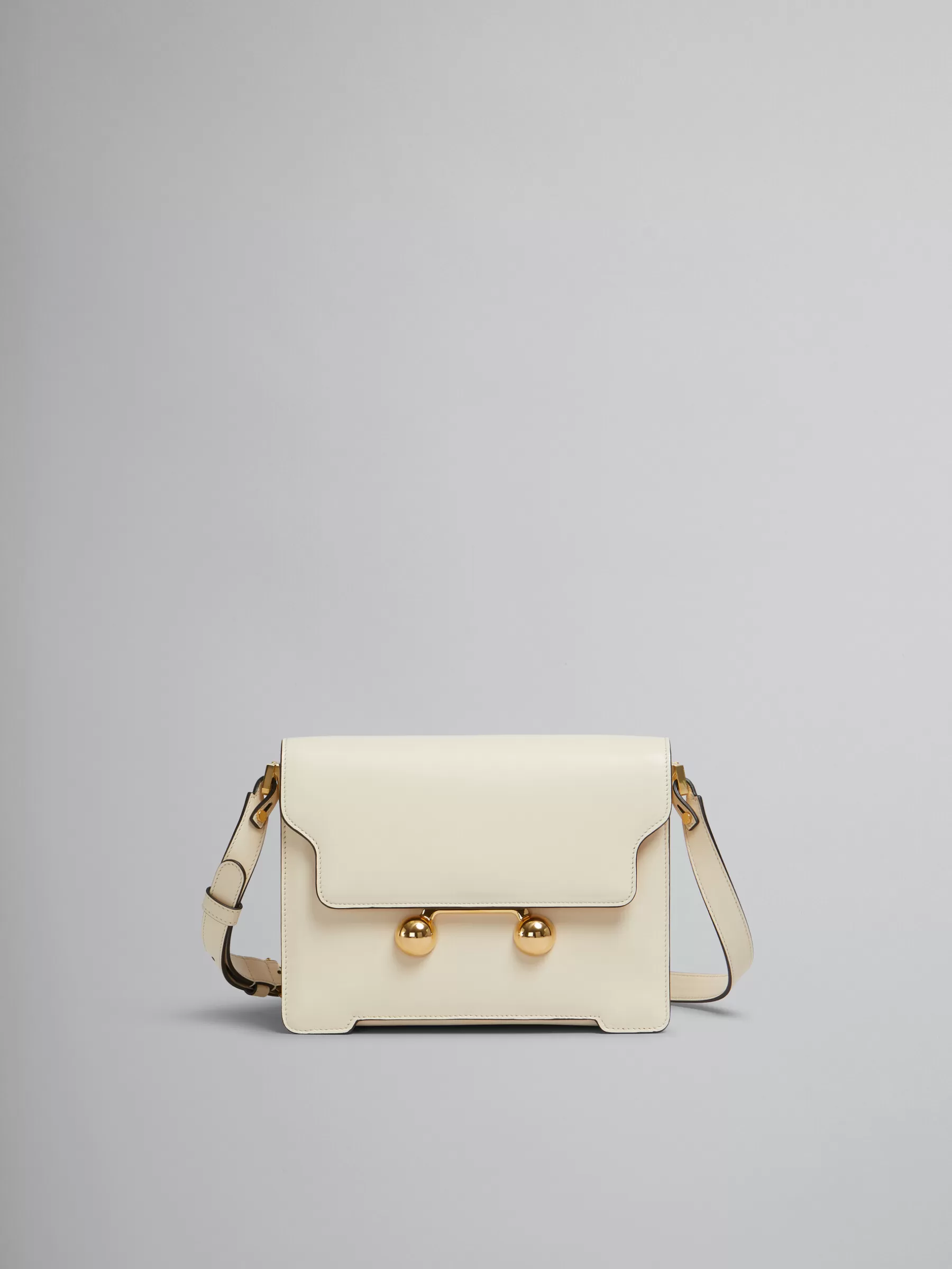 Marni Cream Leather Trunkaroo Medium Shoulder Bag SHELL Hot