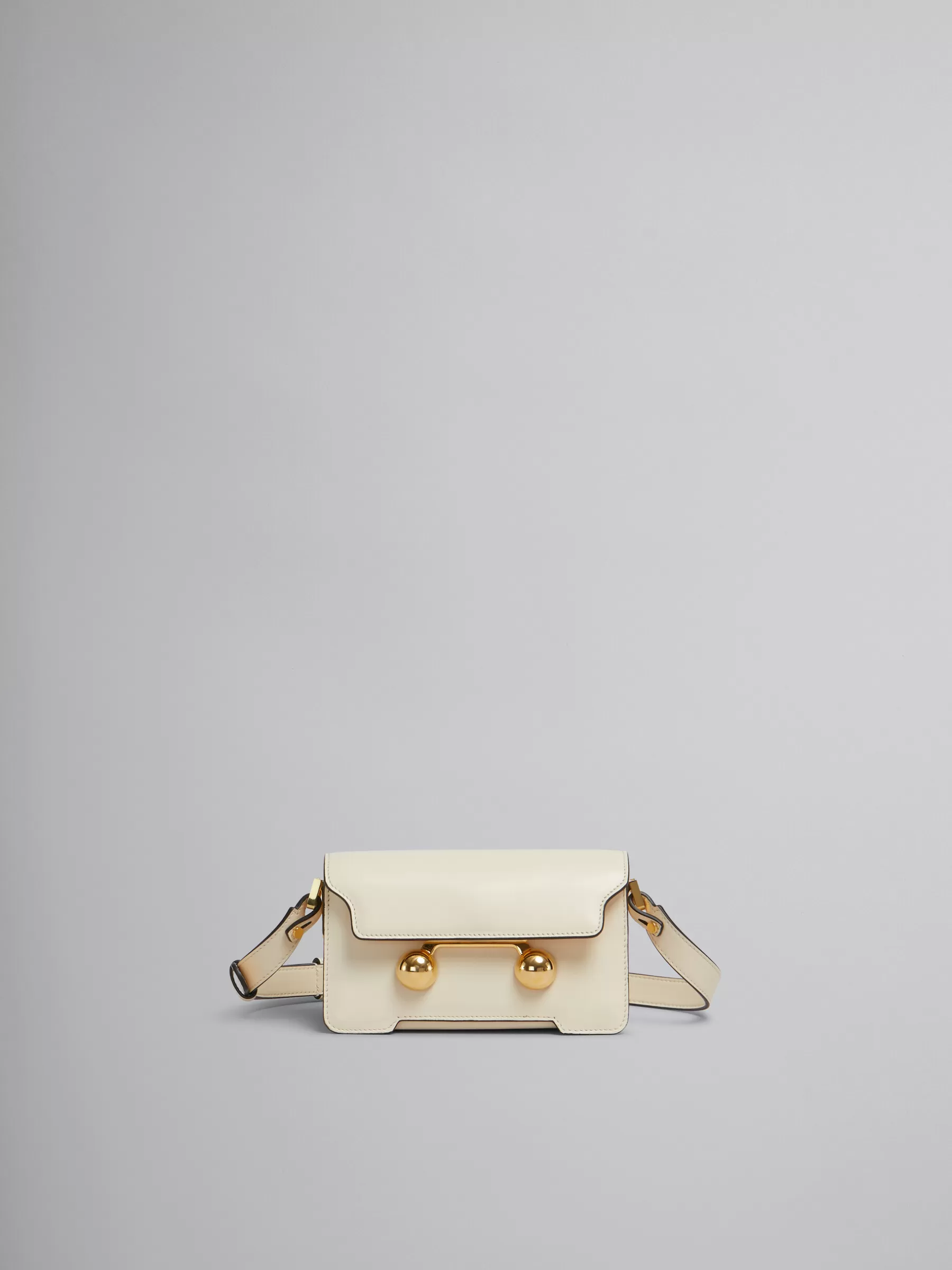 Marni Cream Leather Trunkaroo Mini Shoulder Bag SHELL Fashion