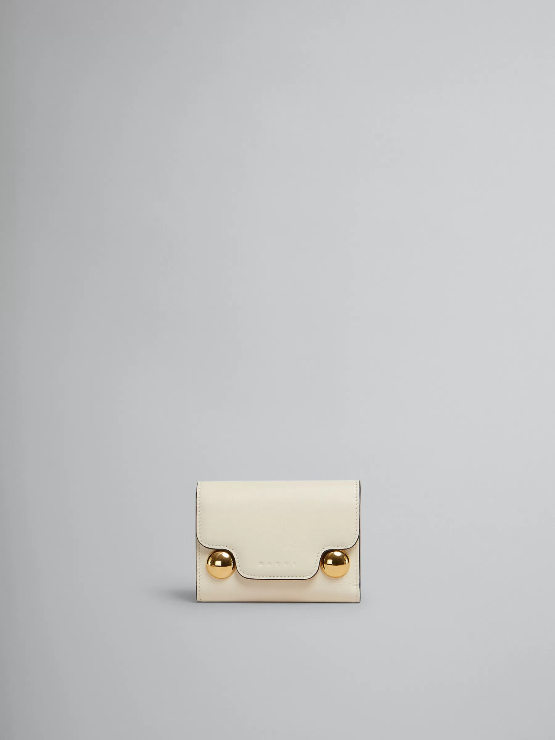 Marni Cream Leather Trunkaroo Trifold Wallet SHELL Flash Sale