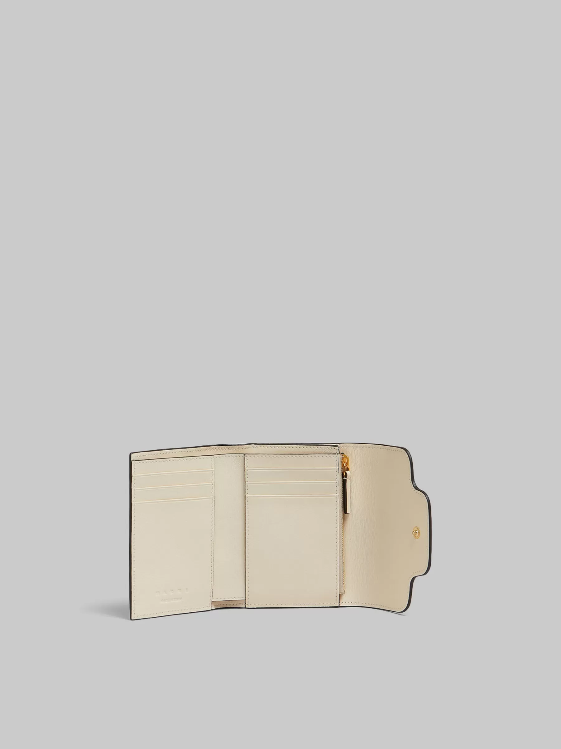 Marni Cream Leather Trunkaroo Trifold Wallet SHELL Flash Sale